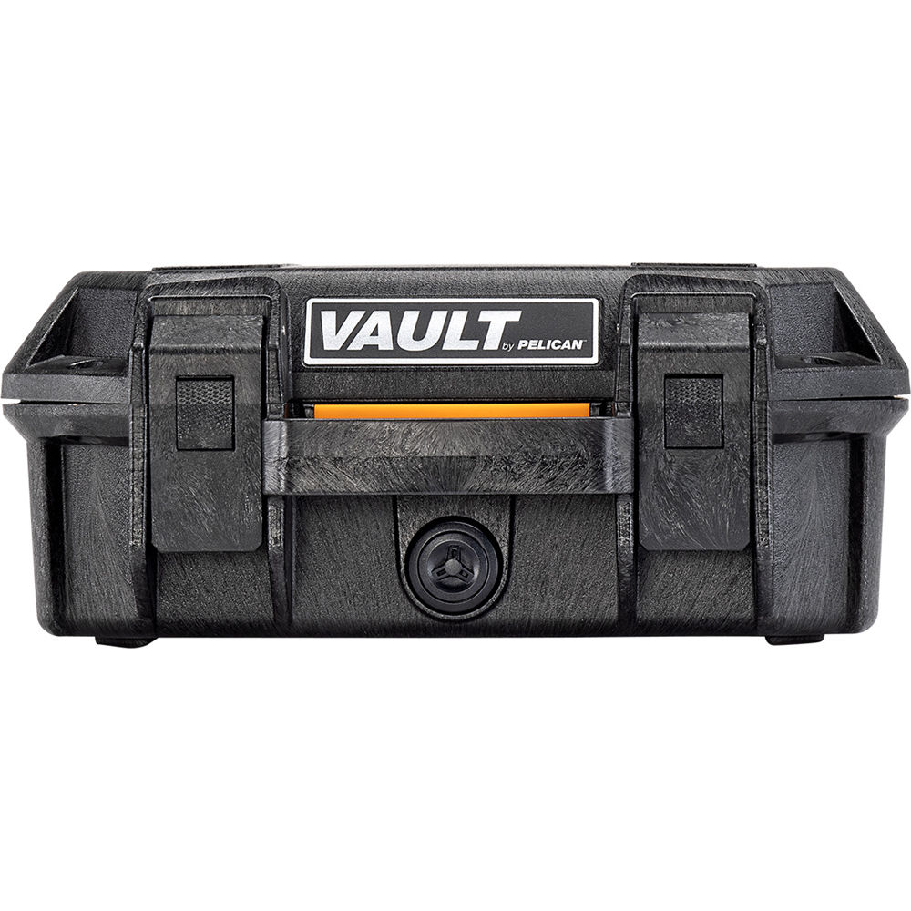 Black Pelican Vault V100 small hard case with foam, model VCV100-0020-BLK, shown closed — view 6