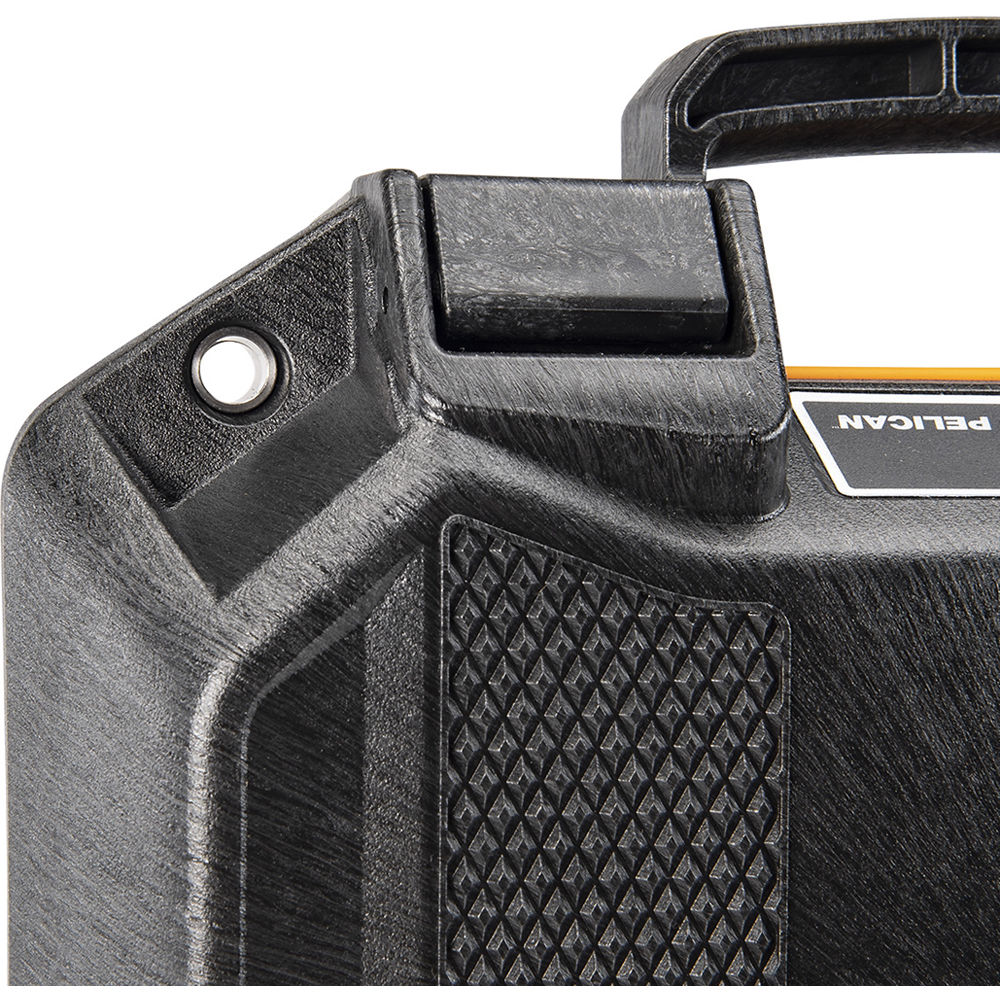 Black Pelican Vault V100 small hard case with foam, model VCV100-0020-BLK, shown closed — view 8