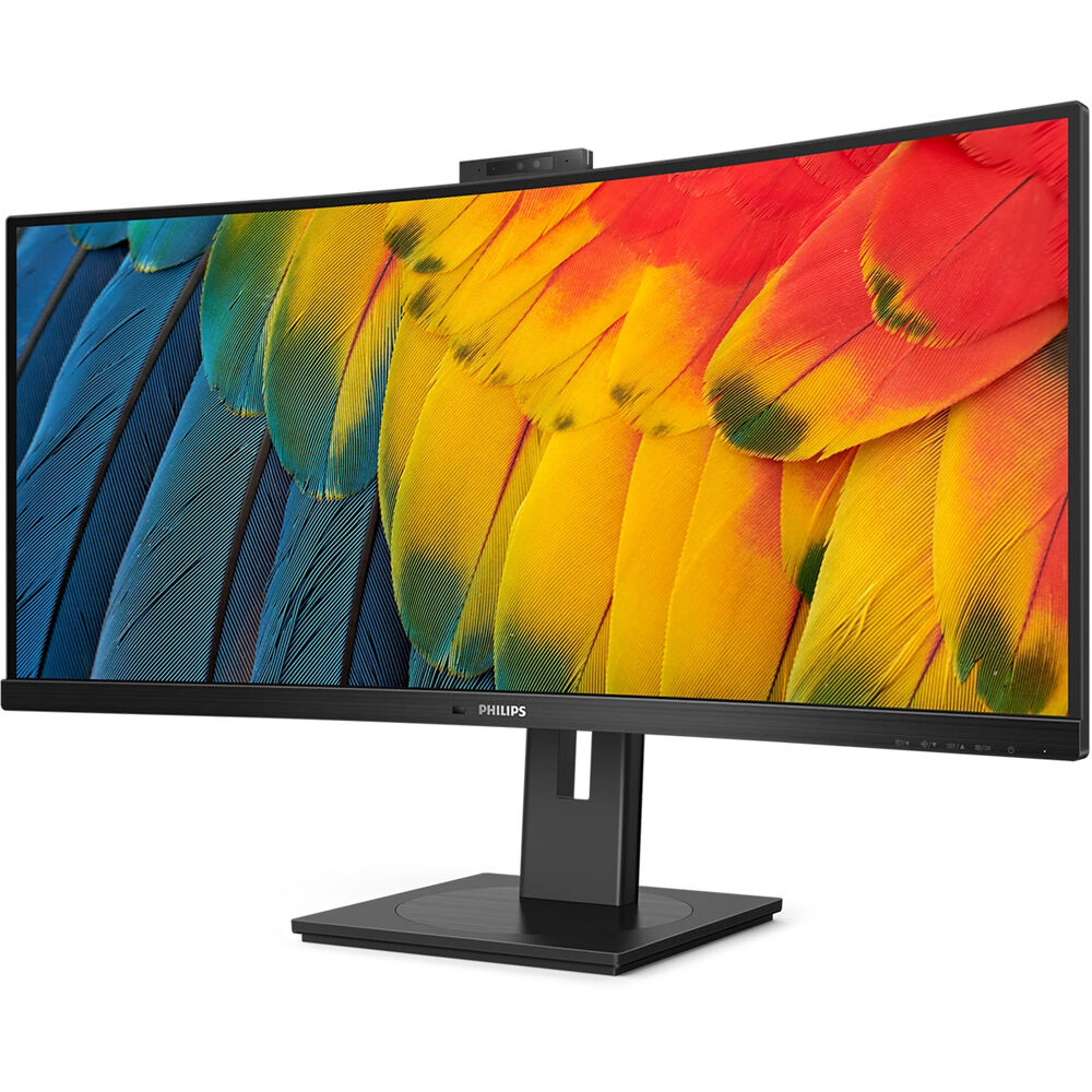 Philips 34-inch curved ultrawide monitor with WQHD resolution, USB-C, and integrated webcam — view 3