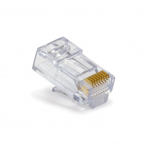 Platinum Tools 105004 EZ-RJ45 CAT6 clear male connector with gold contacts, 500-pack bag — view 2