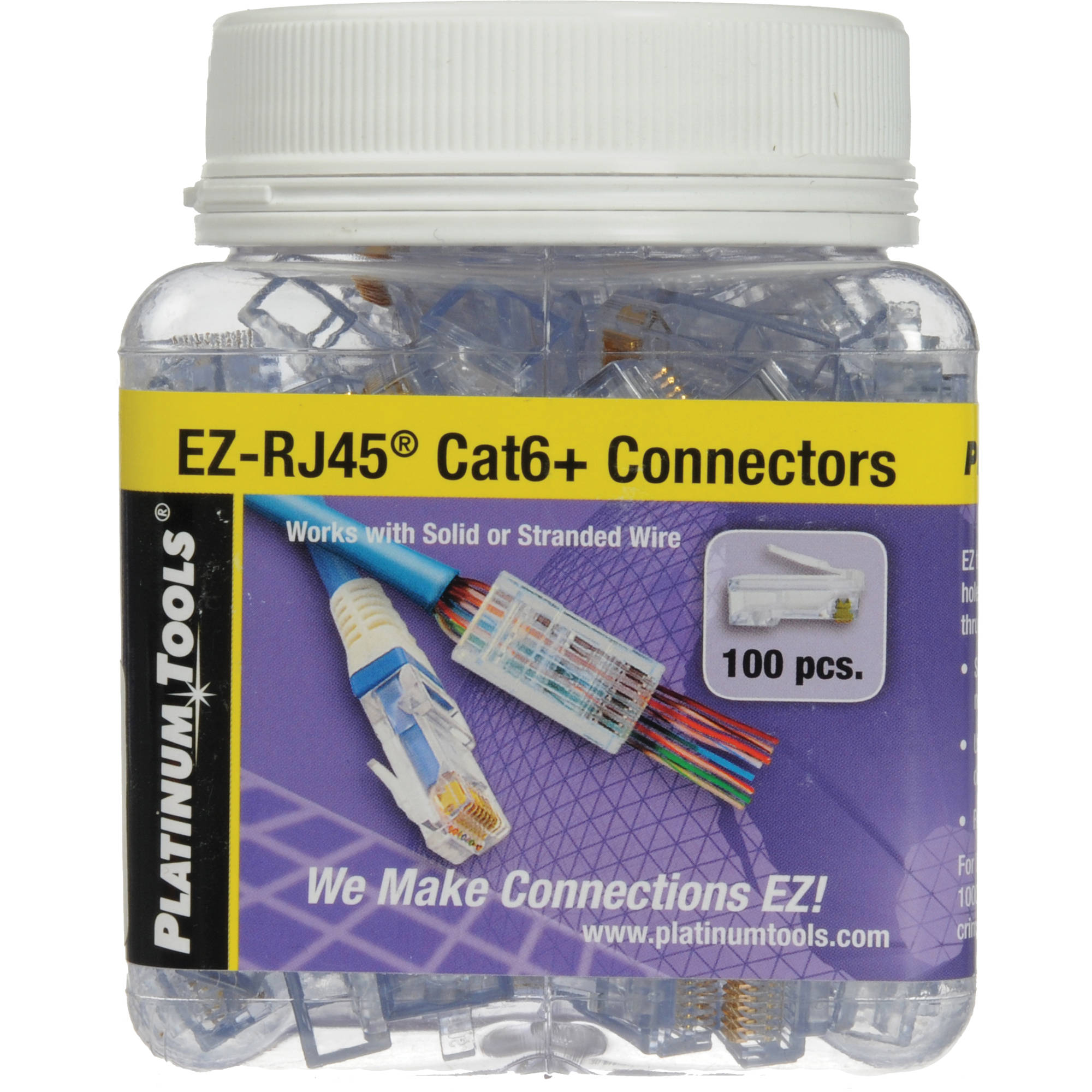 Ez-RJ45 Cat6+ Connector. 100/Jar.