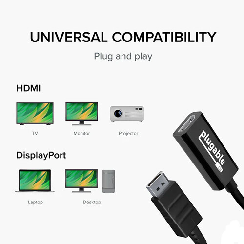 Plugable active DisplayPort to HDMI adapter supporting 4K 60 Hz — view 3