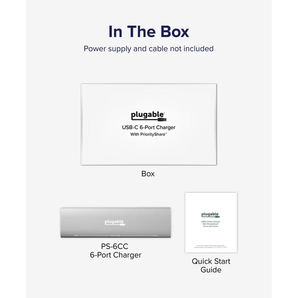 Plugable PS-6CC 6-port USB-C Power Delivery priority charger — view 10