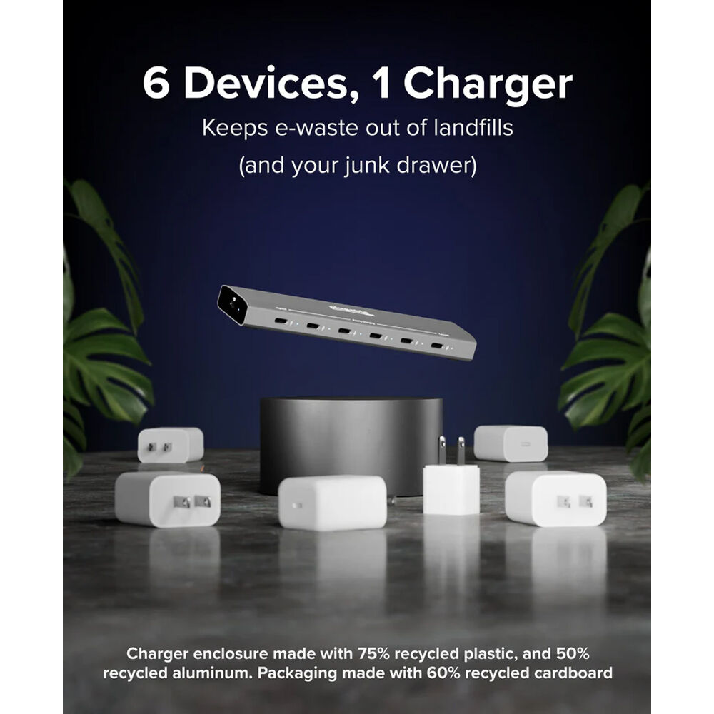 Plugable PS-6CC 6-port USB-C Power Delivery priority charger — view 7