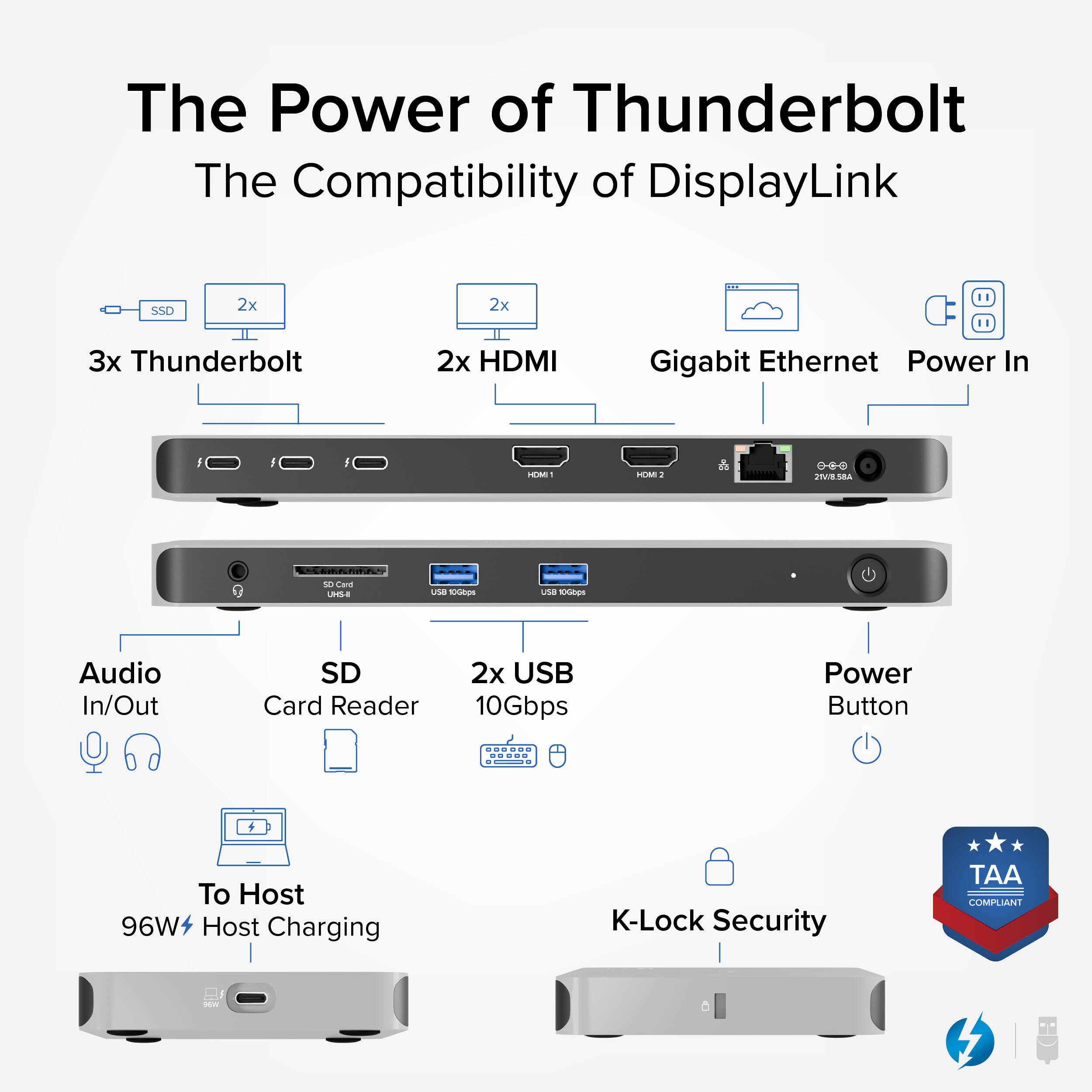 TB4 Quad Display Dock   100W — view 3