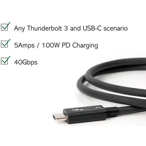 Certified 80cm TB3 Cable 40Gb — view 3