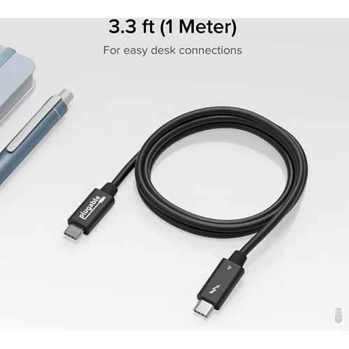 Plugable 1 m Thunderbolt 4 cable with 240 W charging support for laptop docks and workstations — view 5