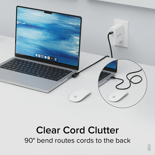 Right angle Thunderbolt 4 cable with 240 W EPR charging for compact dock and laptop setups — view 3