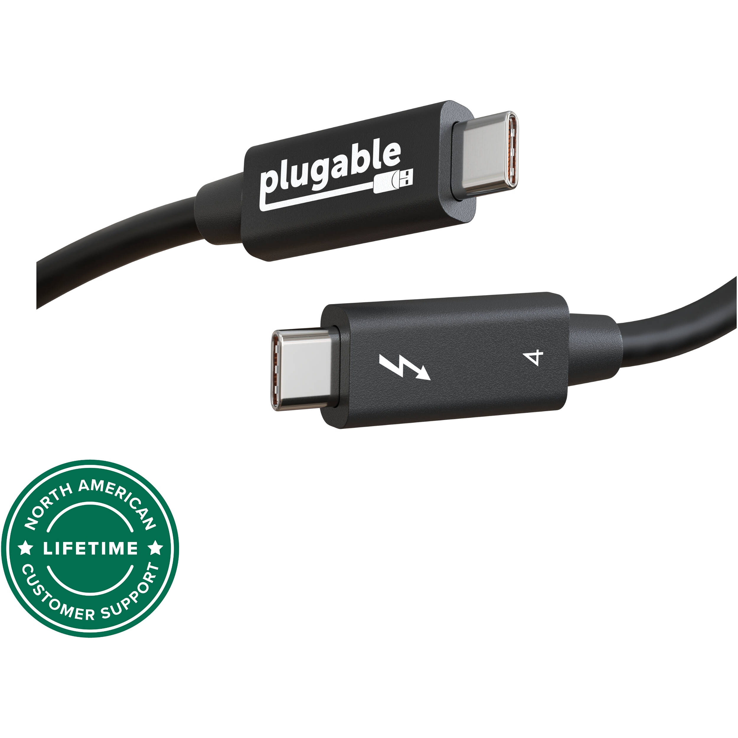 Plugable 2 m Thunderbolt 4 USB-C cable supporting 40 Gbps data transfer and 100 W charging — view 7