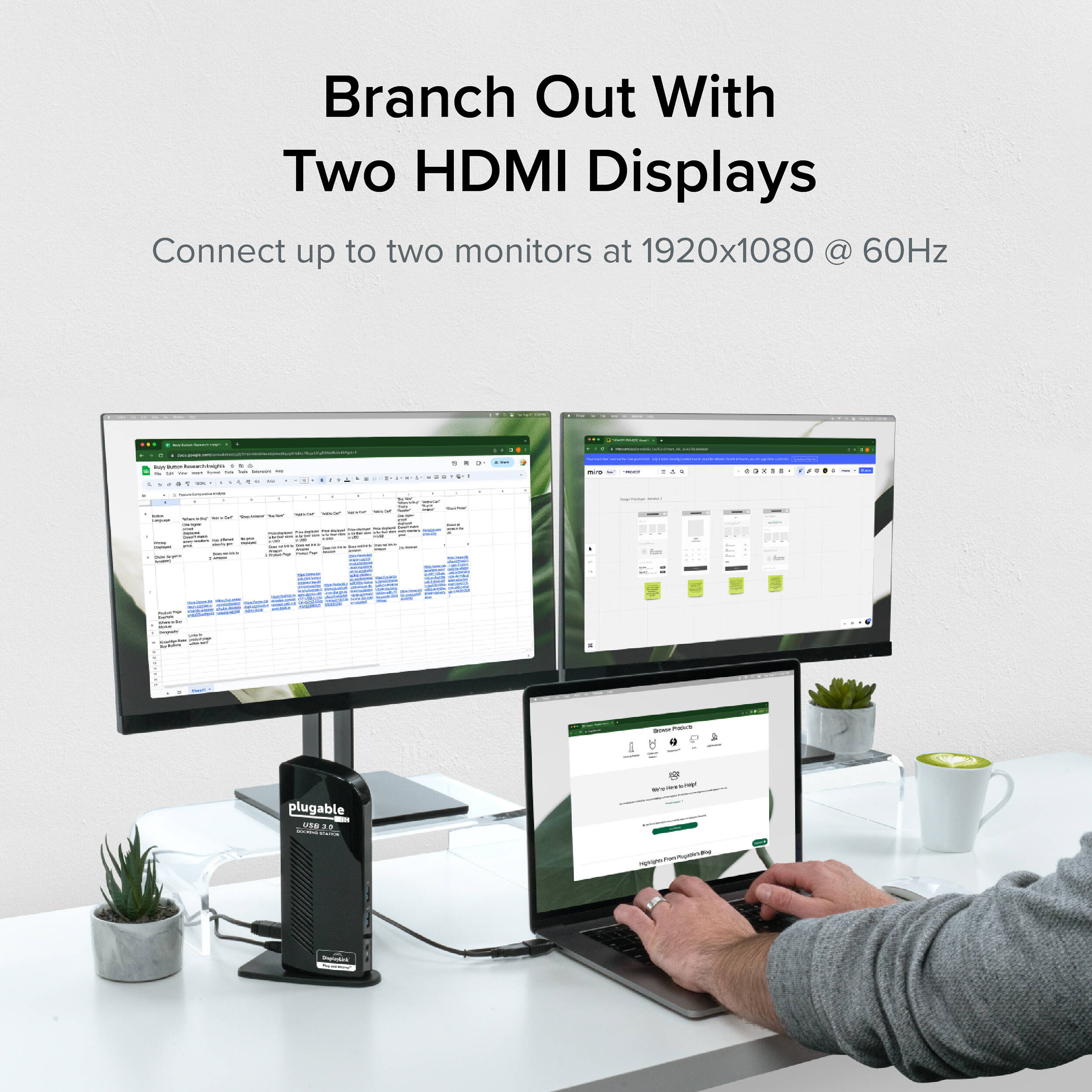 USB 3.0 Dual HDMI Dock — view 3