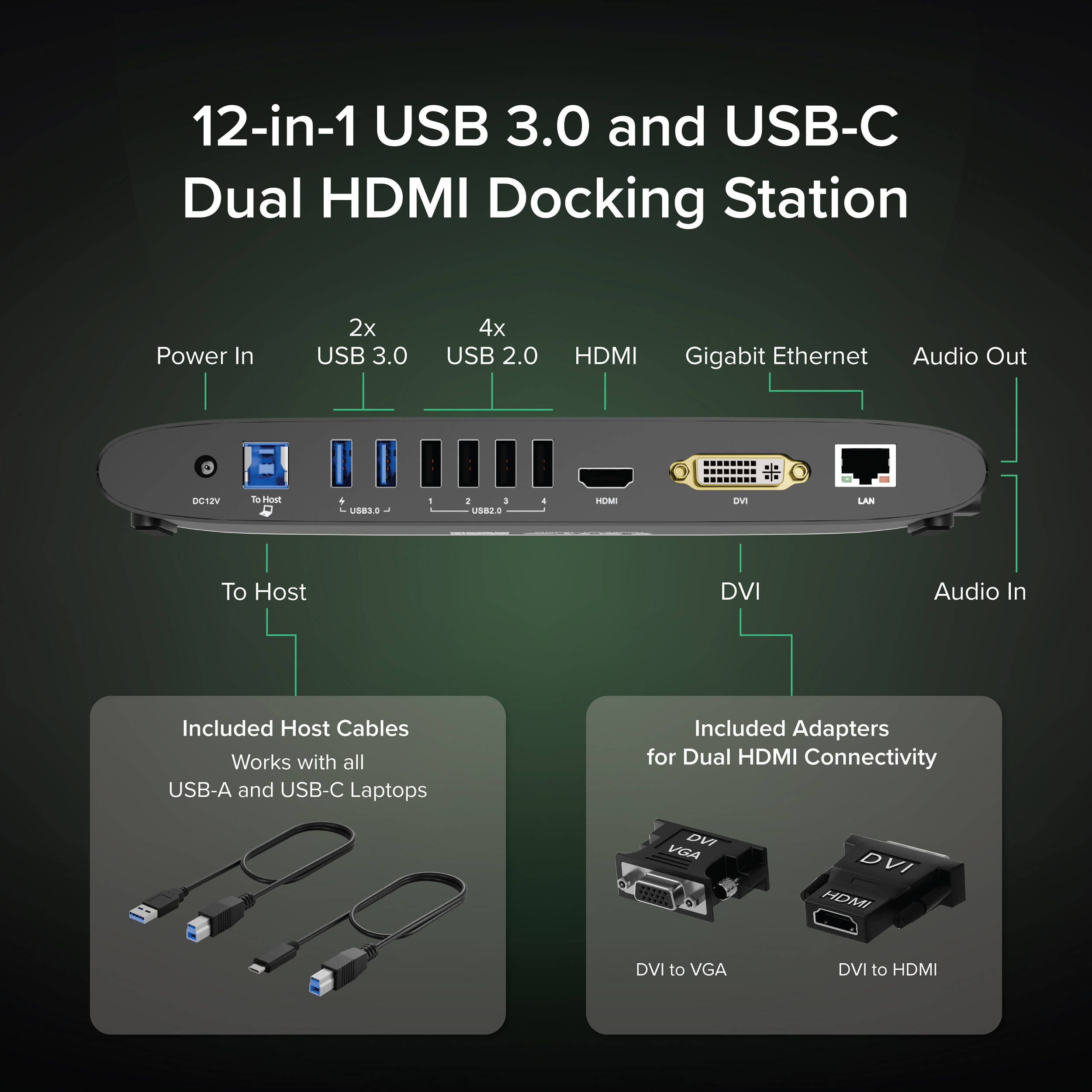 USB 3.0 Dual Display Dock — view 2