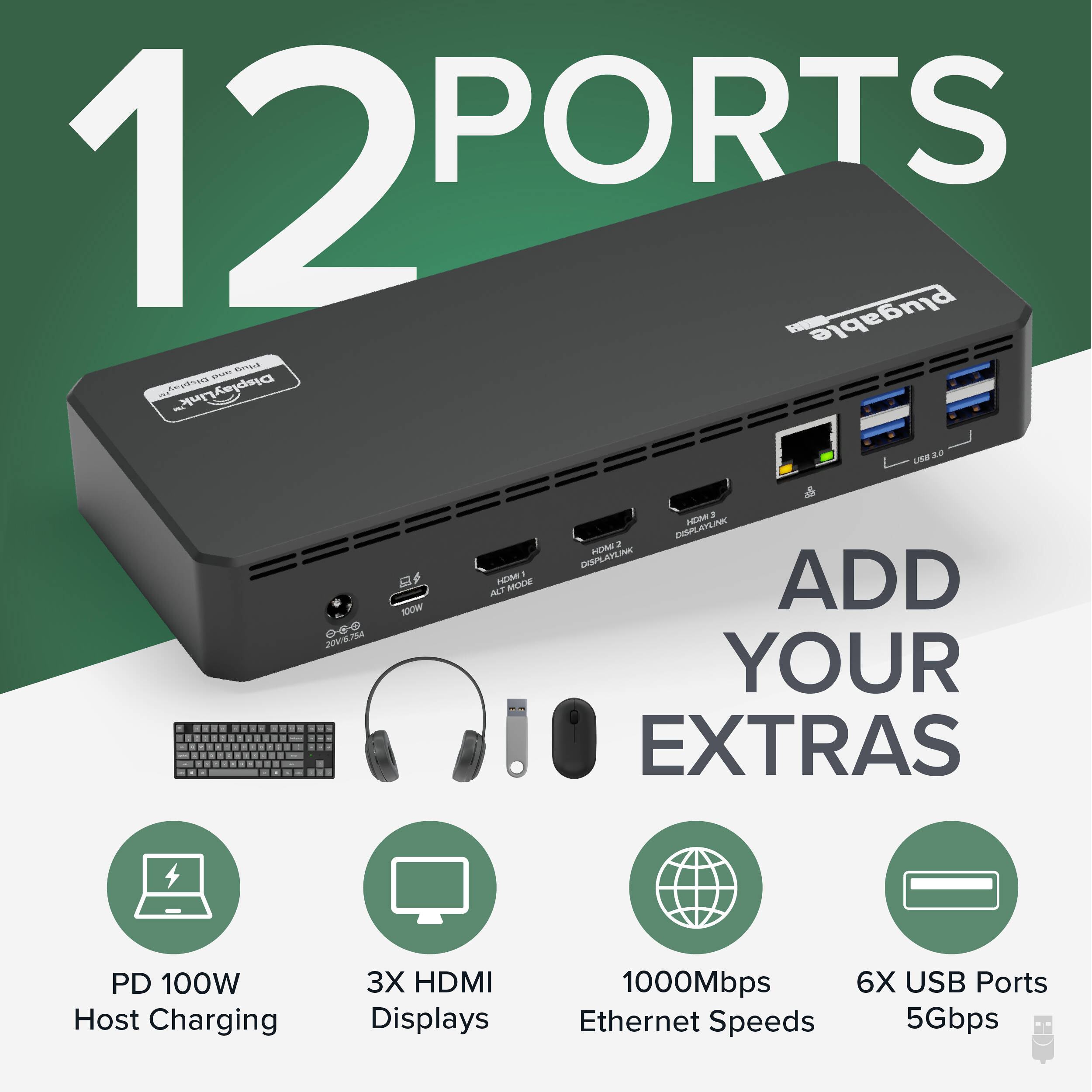 USBC Triple Display Dock 100W — view 2