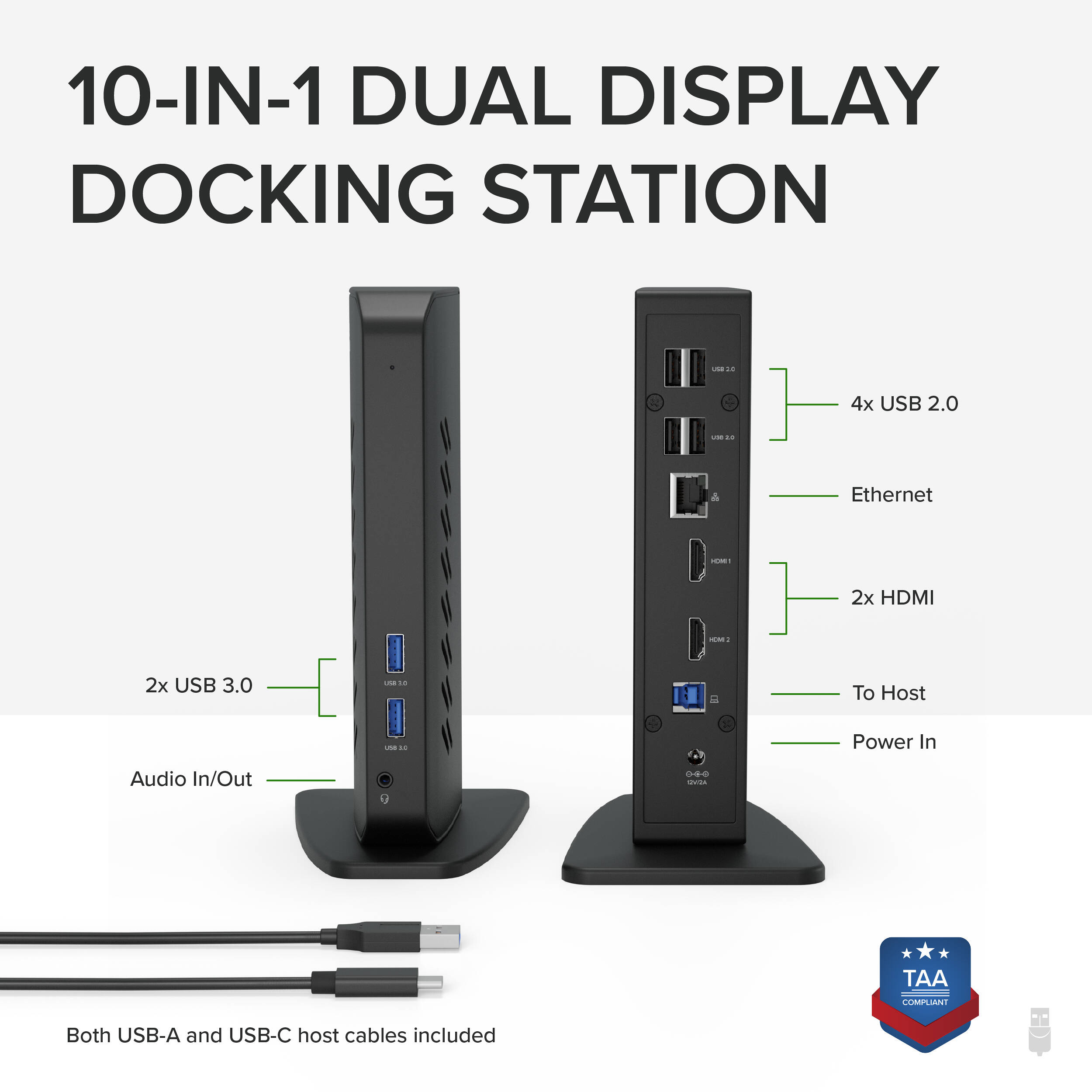 USBC/USB 3.0 Dual HDMI Dock — view 3