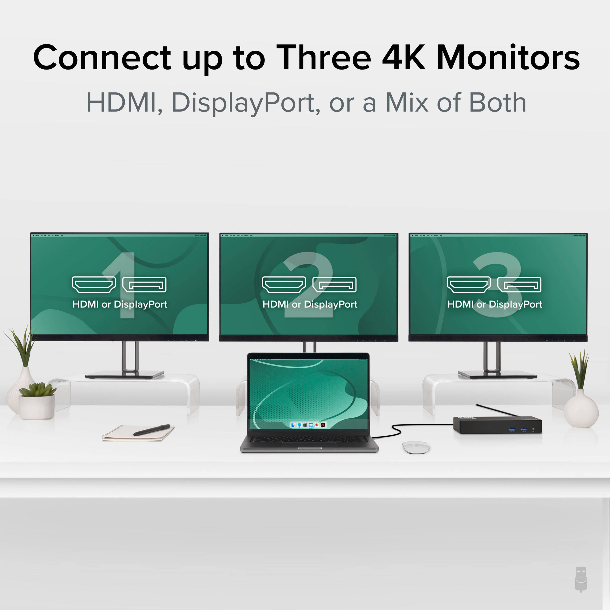USBC Triple 4K Dock   100W PD — view 3