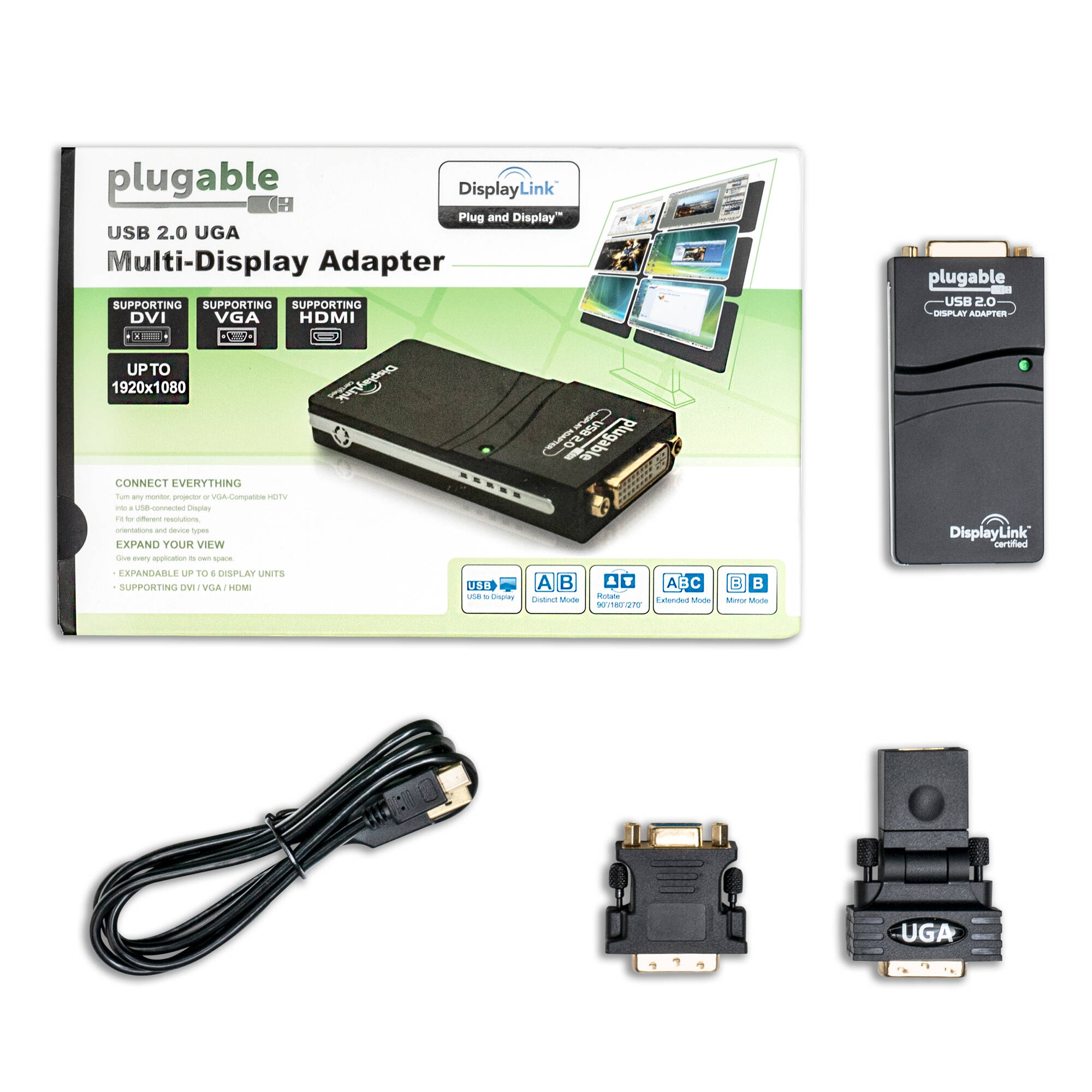Plugable USB to VGA DVI HDMI adapter for adding an external monitor from a USB 2.0 port — view 5