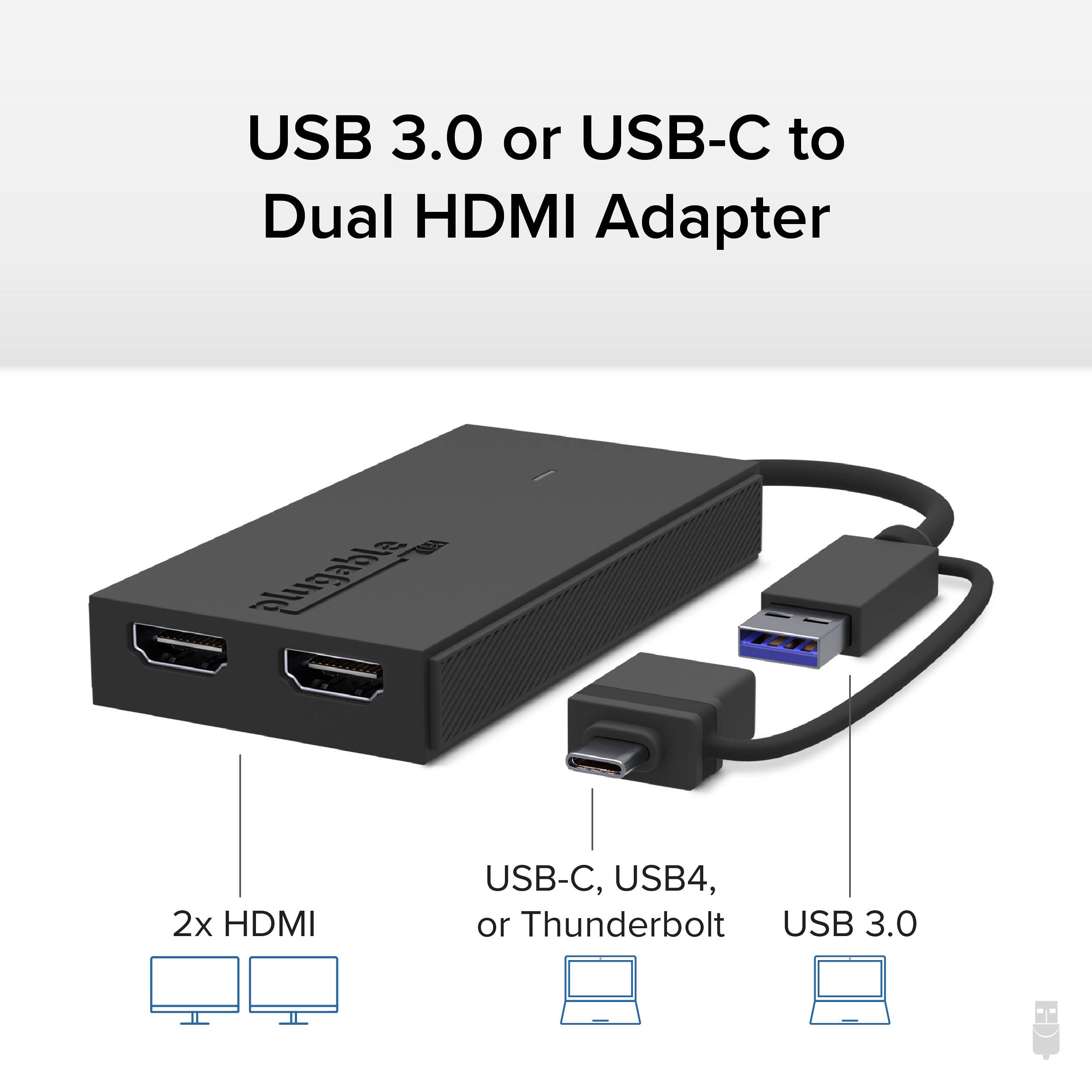 USBC/A to Dual HDMI Adapter — view 2