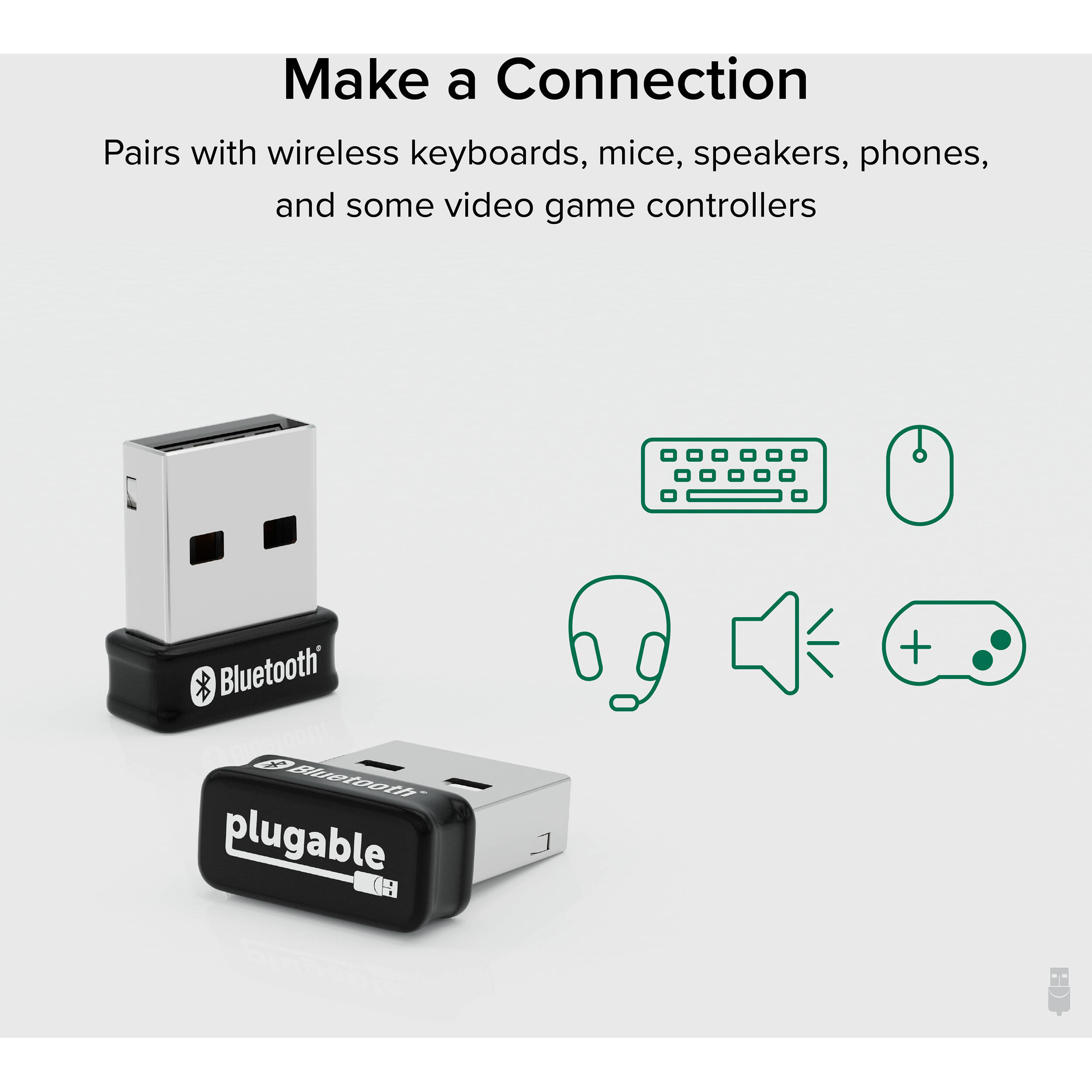 Plugable USB-BT5 USB Bluetooth 5.0 adapter dongle for PC wireless peripherals — view 3