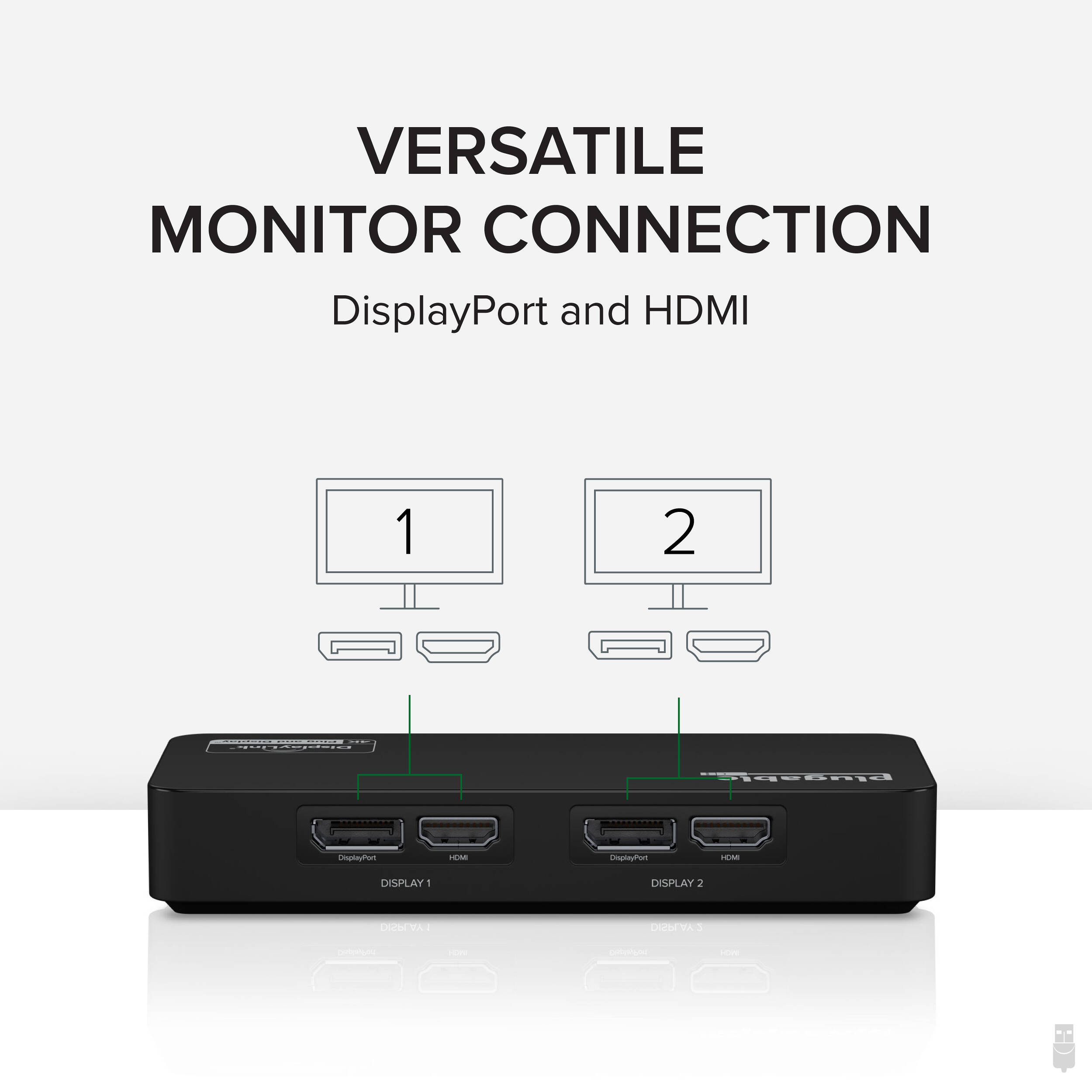 Plugable USBC-6950U dual display adapter with DisplayPort and HDMI outputs — view 3