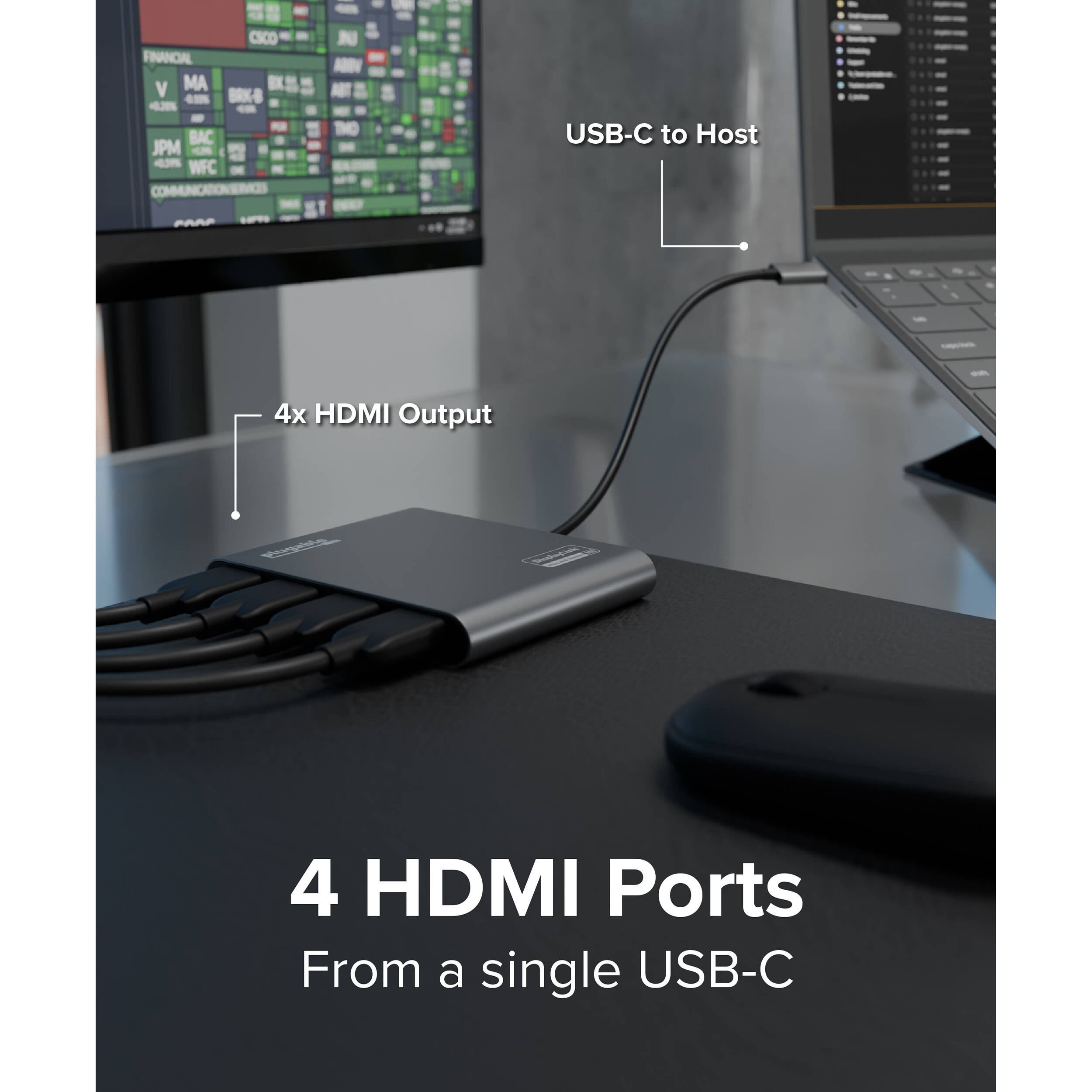 USBC Quad HDMI Dock 100W PD — view 4