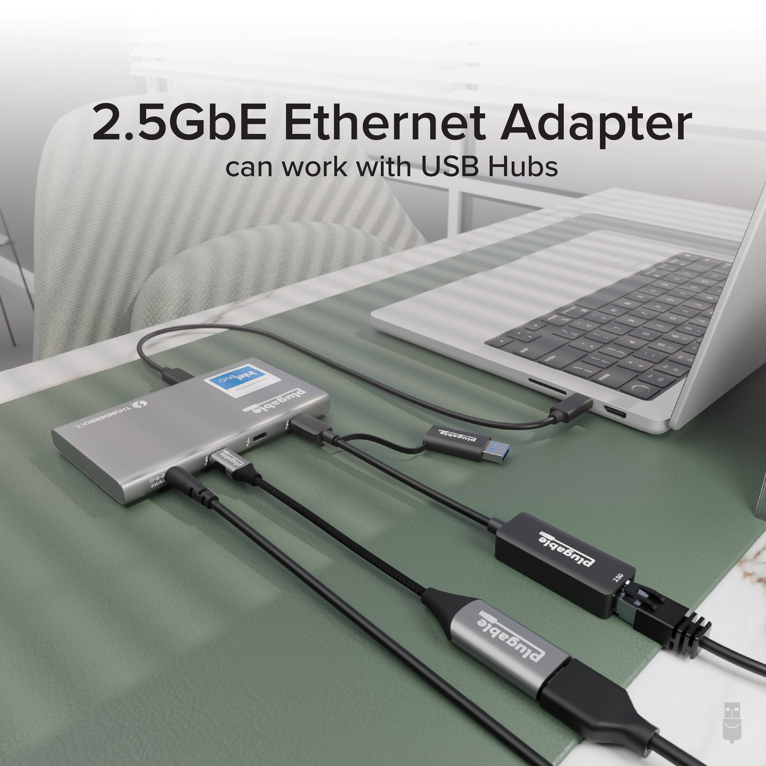 Plugable USBC-E2500 USB-C and USB 3.0 to 2.5 Gigabit Ethernet adapter — view 10