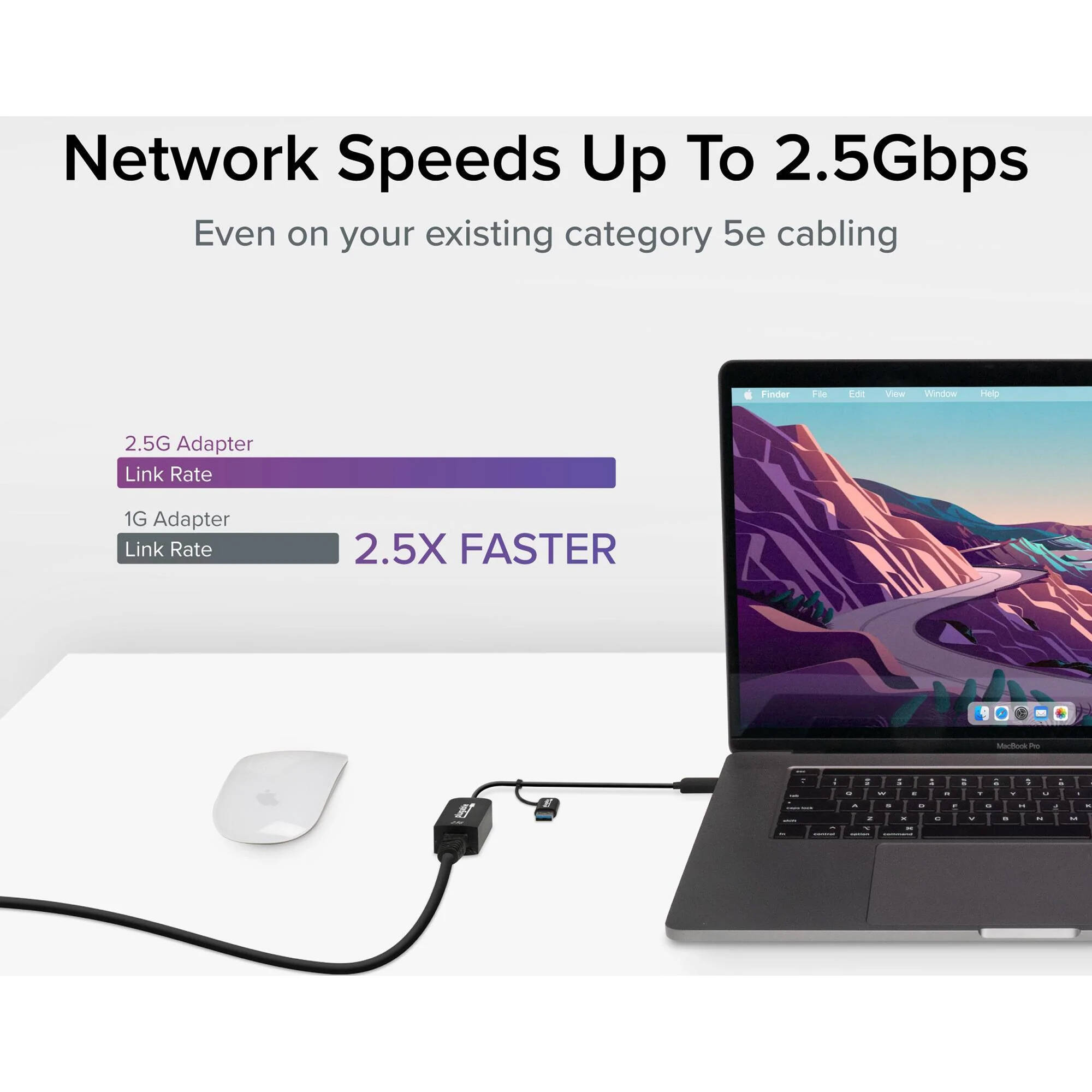 Plugable USBC-E2500 USB-C and USB 3.0 to 2.5 Gigabit Ethernet adapter — view 5