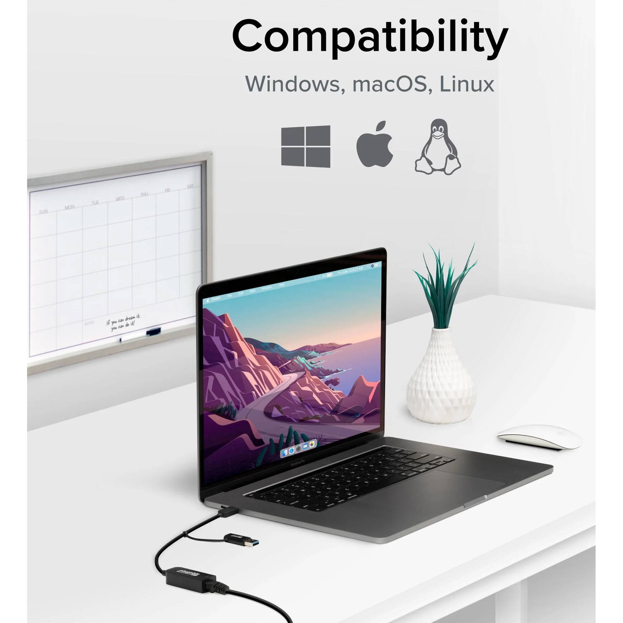 Plugable USBC-E2500 USB-C and USB 3.0 to 2.5 Gigabit Ethernet adapter — view 6