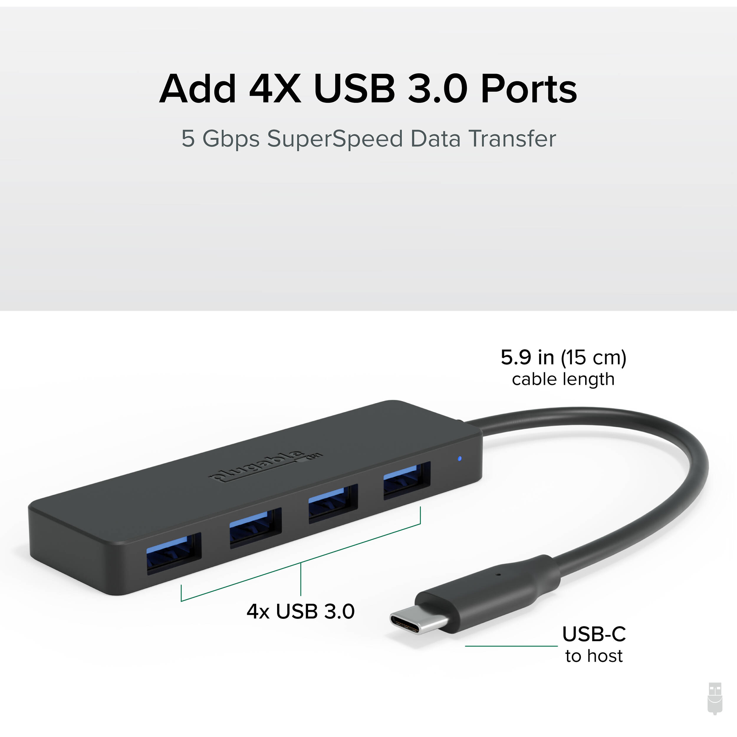 USBC 4Port USB 3.0 Hub — view 2