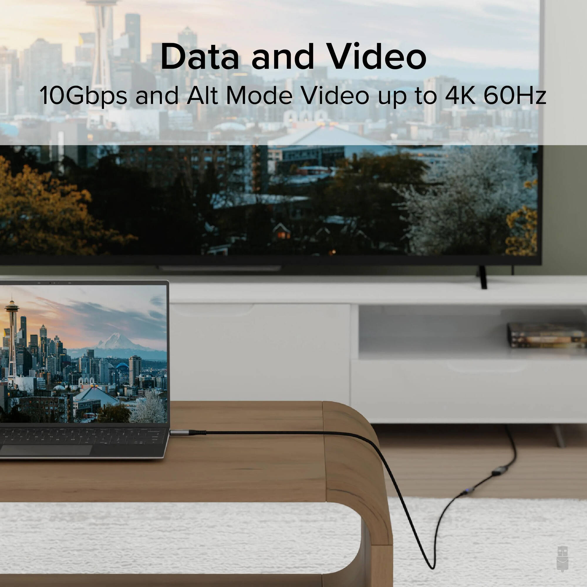 Plugable 1 m USB-C male-to-female power meter extension cable for 240 W charging and 10 Gbps data — view 4