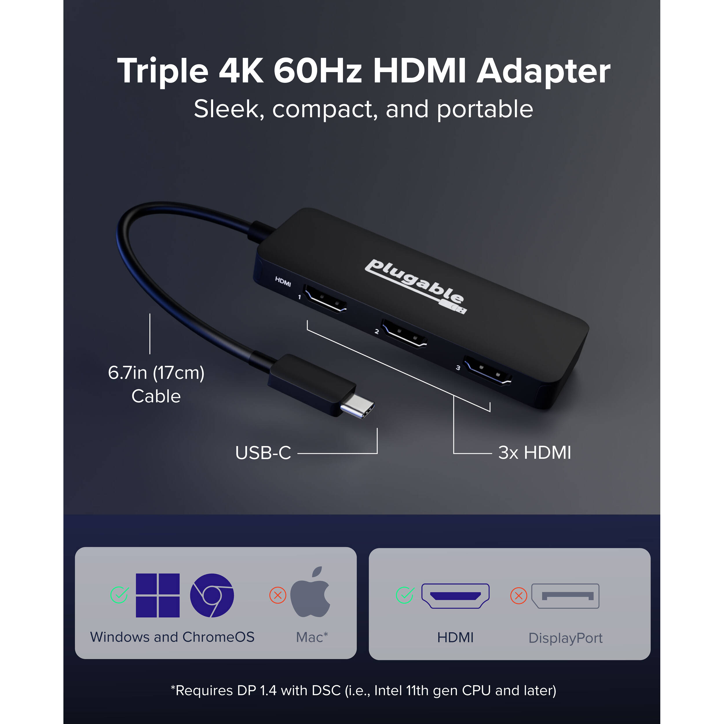 USBC Triple HDMI MST Adapter — view 6