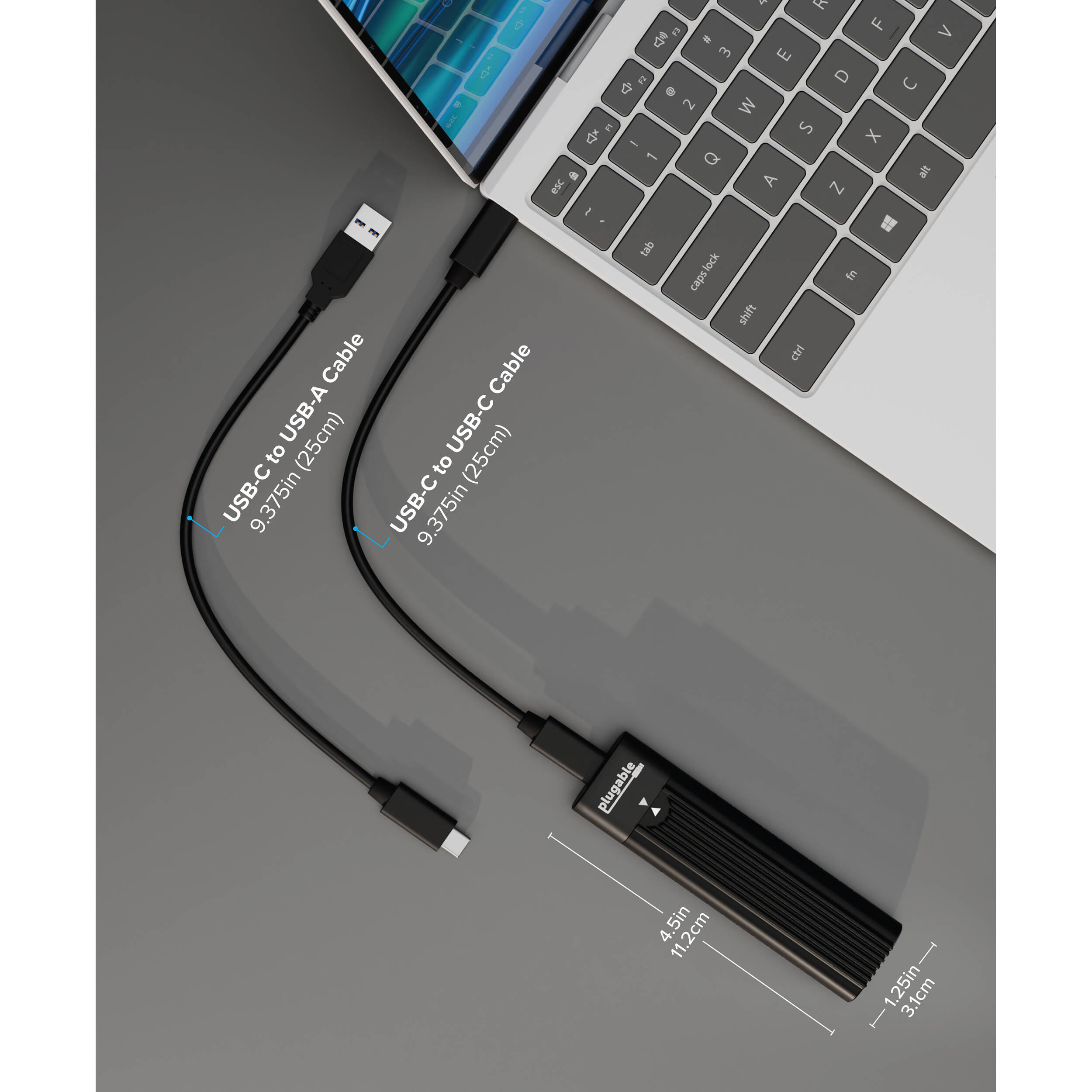 Plugable USBC-NVME USB-C M.2 NVMe SSD enclosure with tool-free design — view 4
