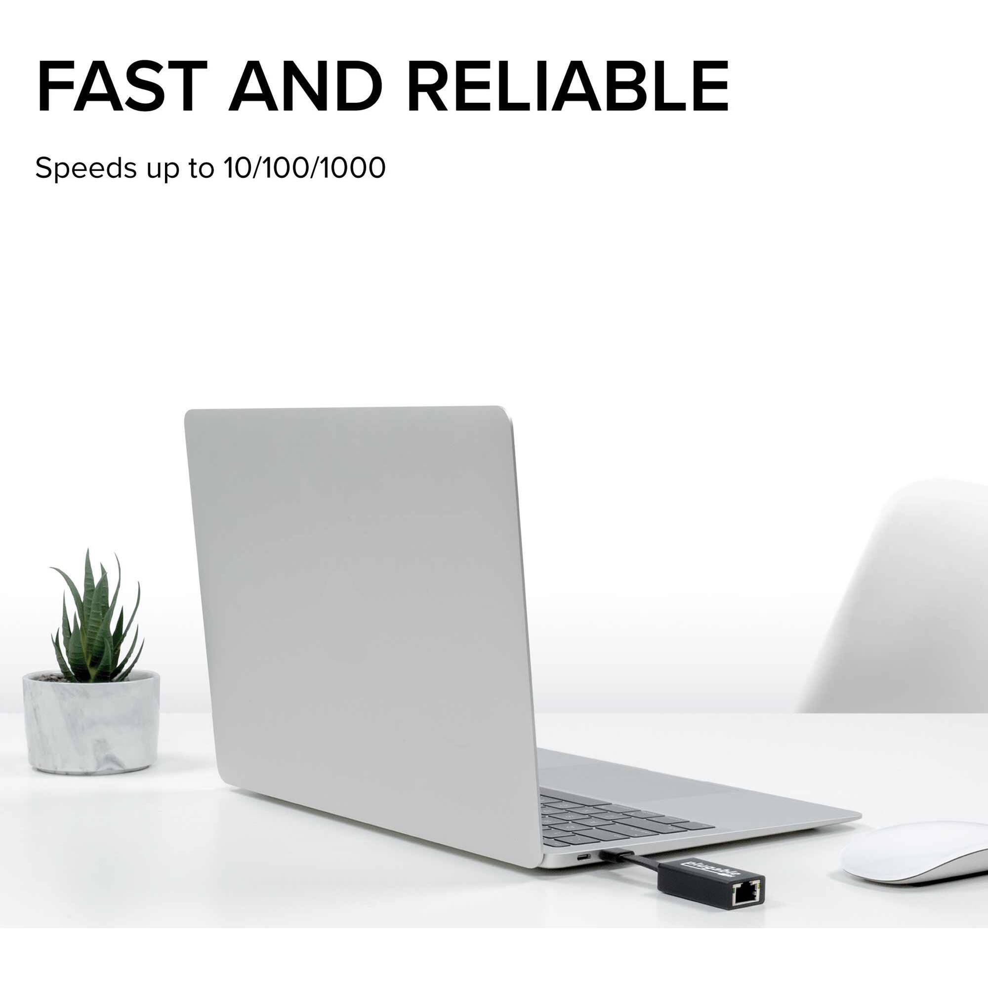 Plugable USBC-TE1000 USB-C to Gigabit Ethernet adapter for wired network access — view 3