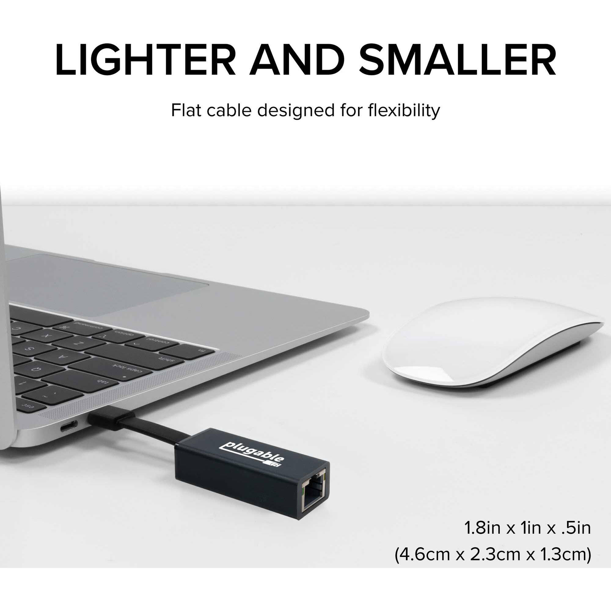 Plugable USBC-TE1000 USB-C to Gigabit Ethernet adapter for wired network access — view 5