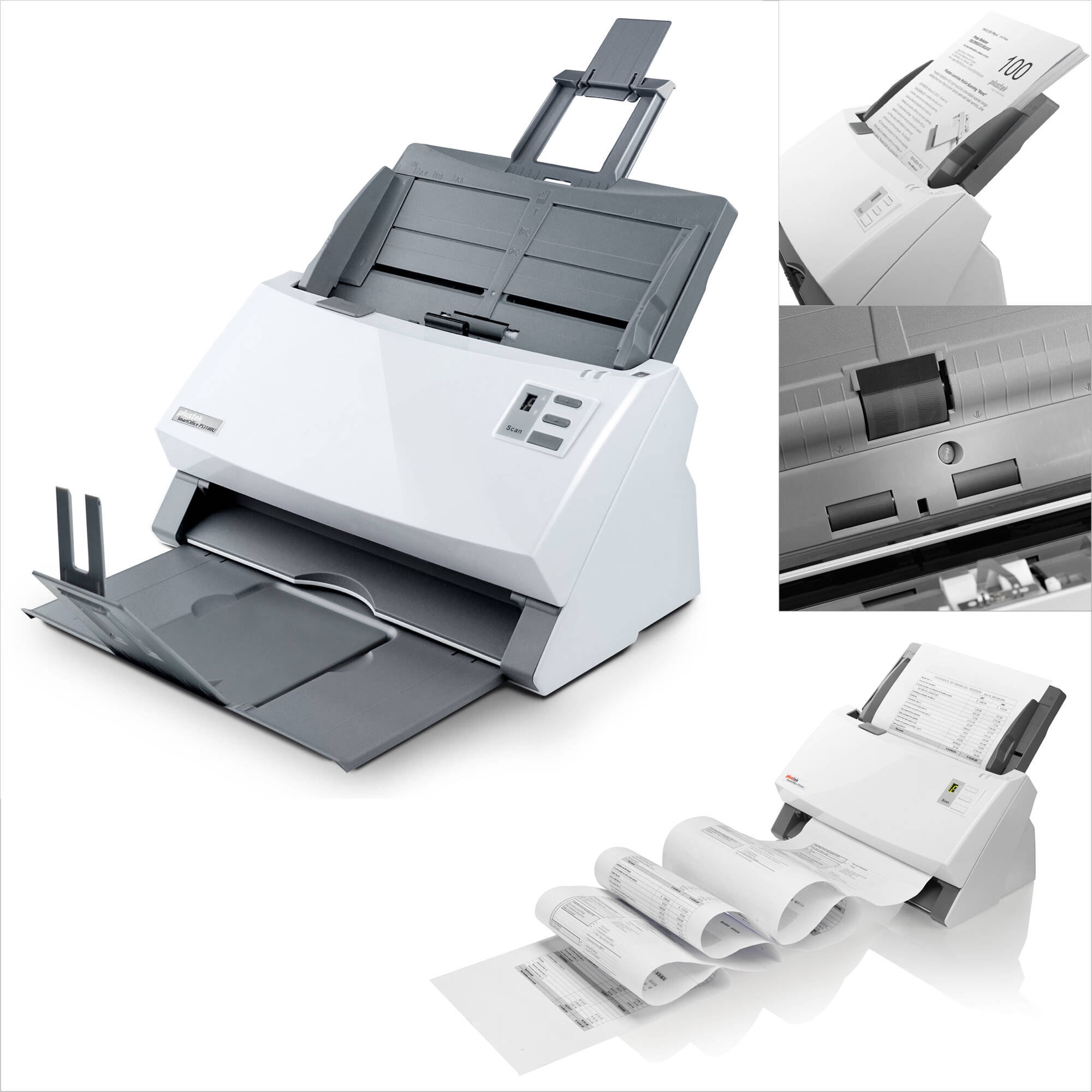 Plustek SmartOffice PS3180U sheet-fed document scanner with duplex ADF and USB 2.0 — view 3