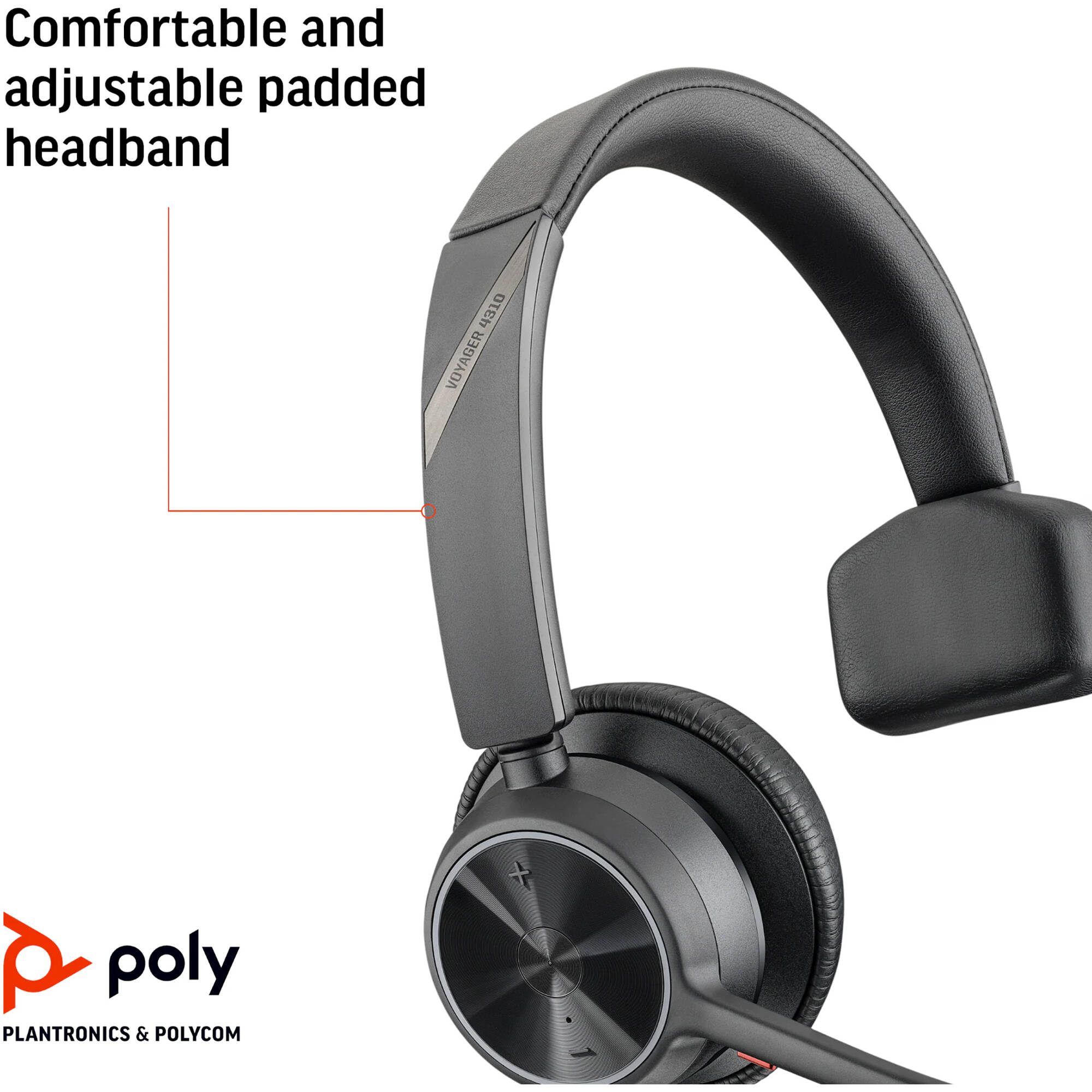 Poly Voyager 4310 UC wireless binaural headset with boom microphone and USB-C charging — view 6