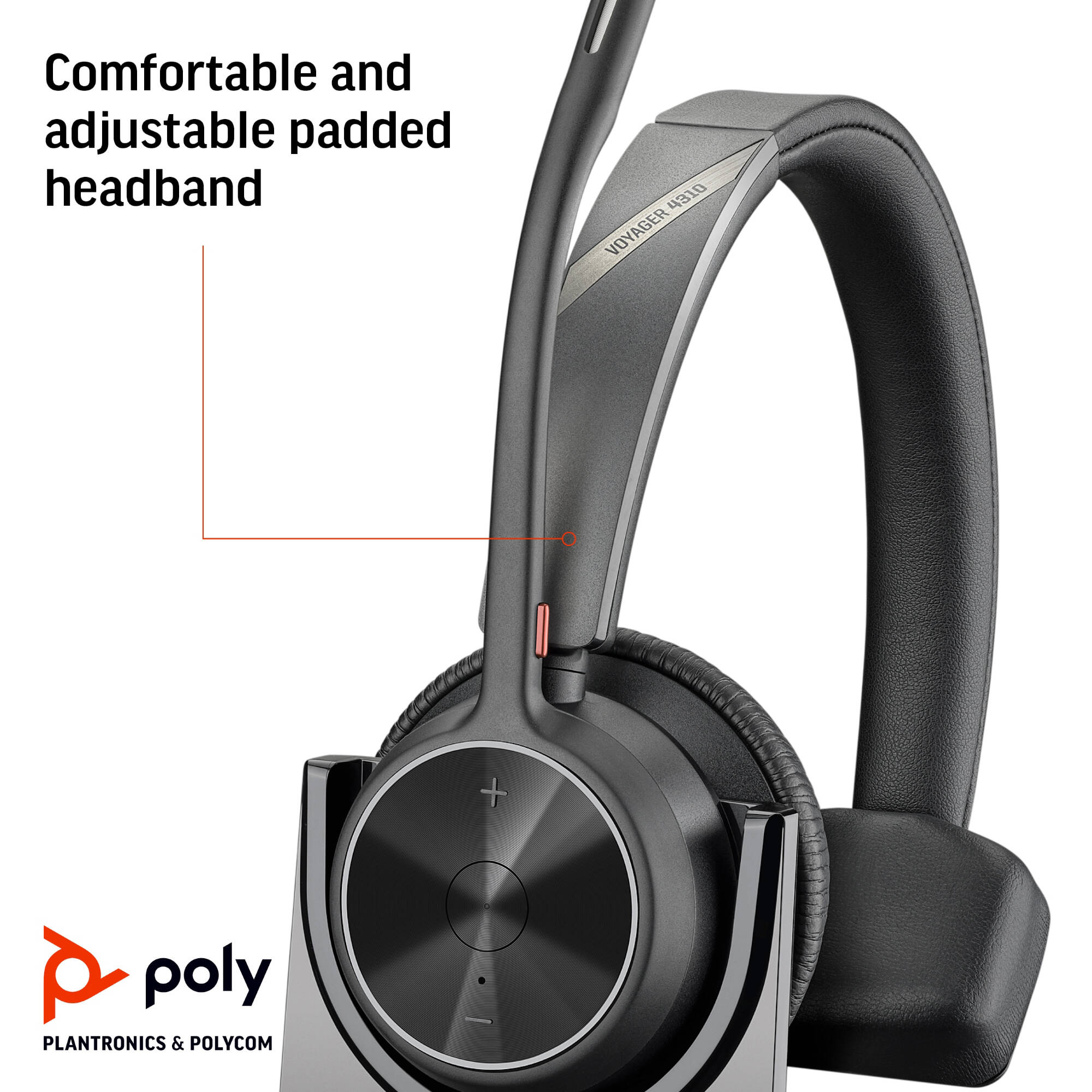 Poly Voyager 4310 UC wireless single-ear on-ear headset with boom microphone — view 5