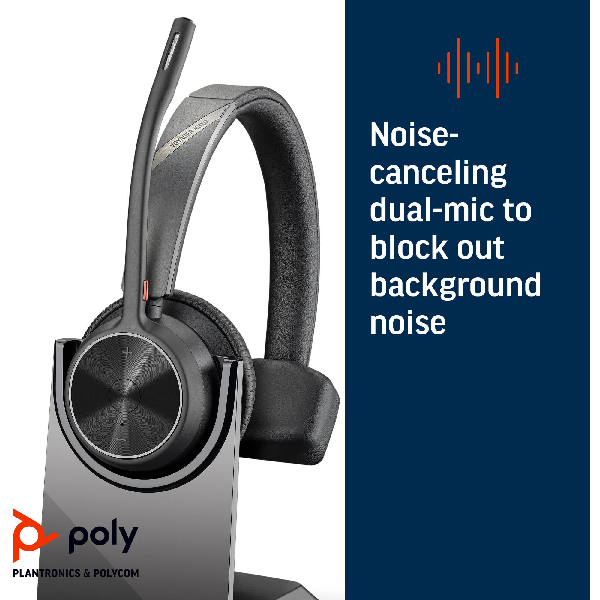Poly Voyager 4310 UC wireless single-ear on-ear headset with boom microphone — view 7