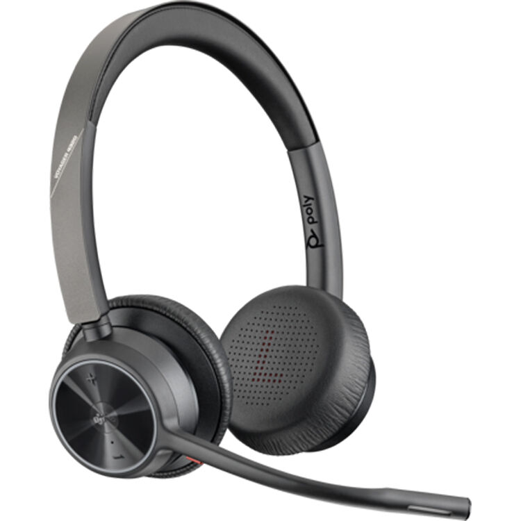 Poly Voyager 4320 UC wireless dual-ear headset with boom microphone for business calls — view 2