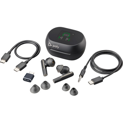 Poly Voyager Free 60+ UC wireless in-ear headset in black for unified communications — view 7