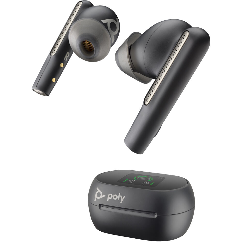 Poly Voyager Free 60+ Teams wireless in-ear headset in black for Microsoft Teams calls — view 3