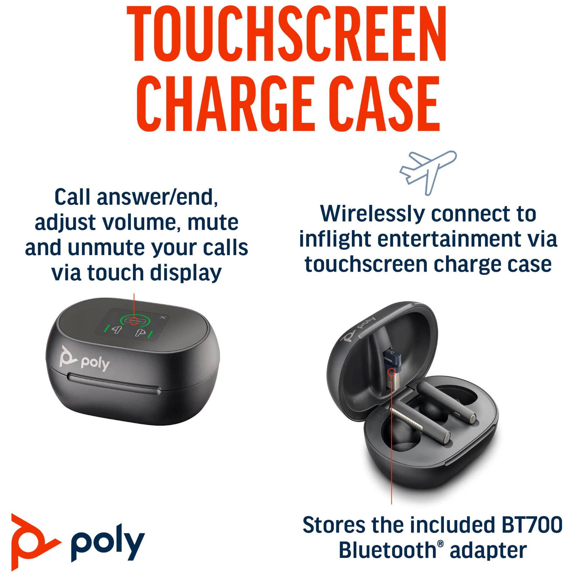 Poly Voyager Free 60+ Teams wireless in-ear headset in black for Microsoft Teams calls — view 5