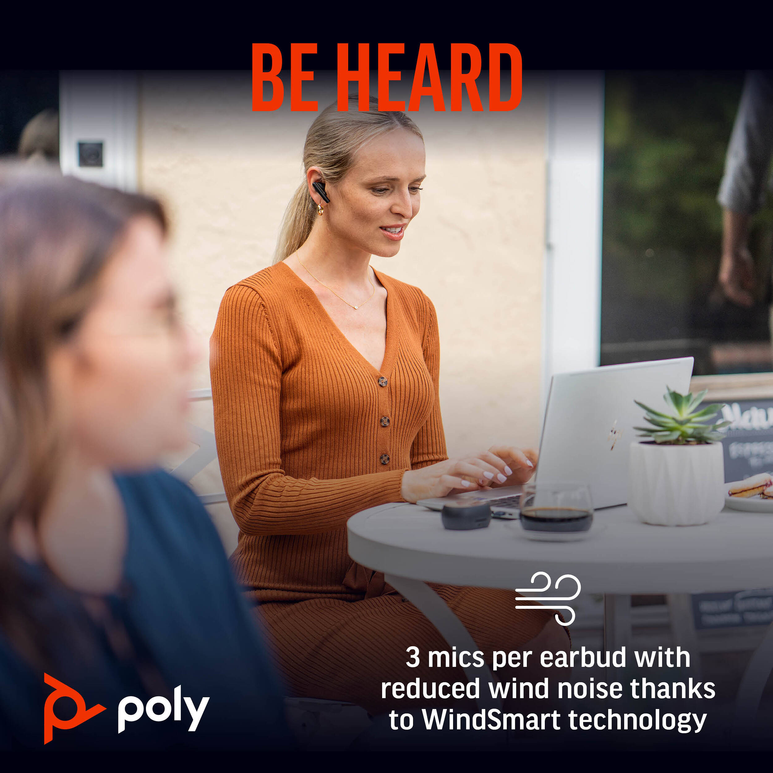 Poly Voyager Free 60+ Teams wireless in-ear headset in black for Microsoft Teams calls — view 9