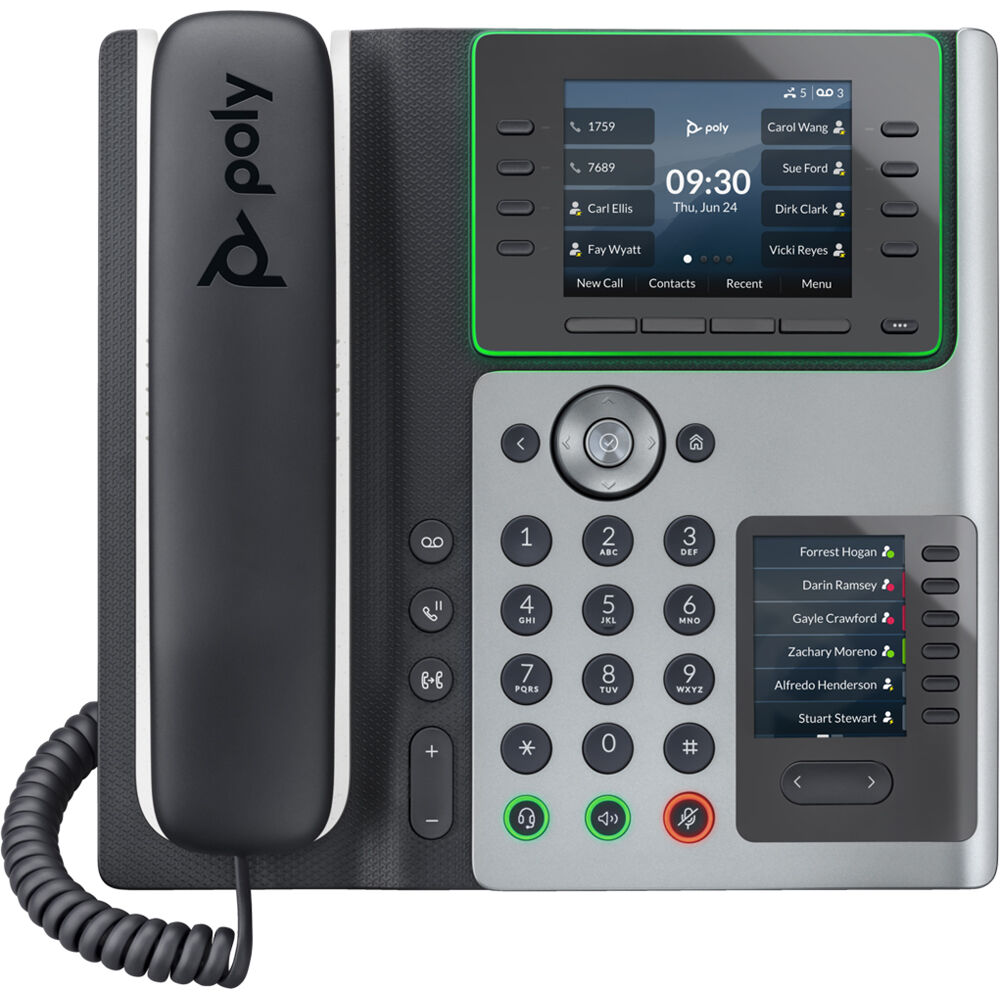 Poly Edge E450 PoE-enabled IP desk phone for business voice deployments — view 2