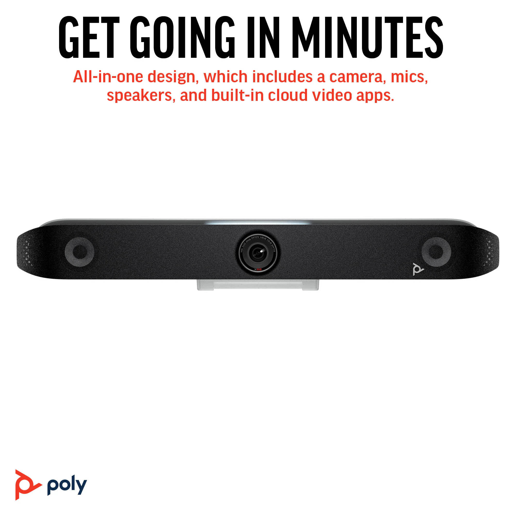 Poly Studio X52 all-in-one video bar for medium conference rooms — view 10
