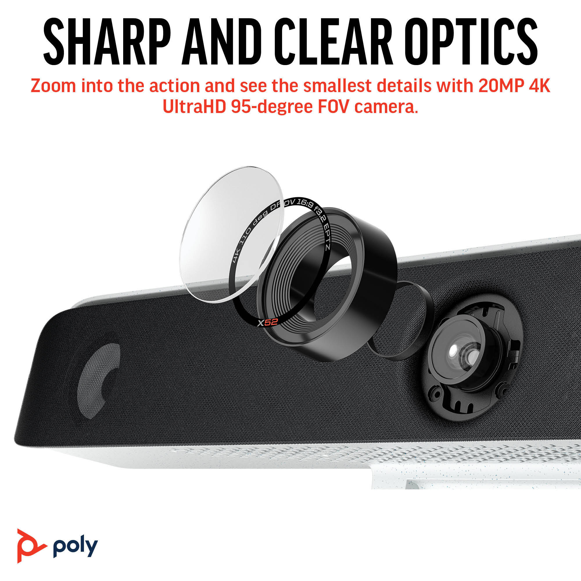 Poly Studio X52 all-in-one video bar for medium conference rooms — view 11
