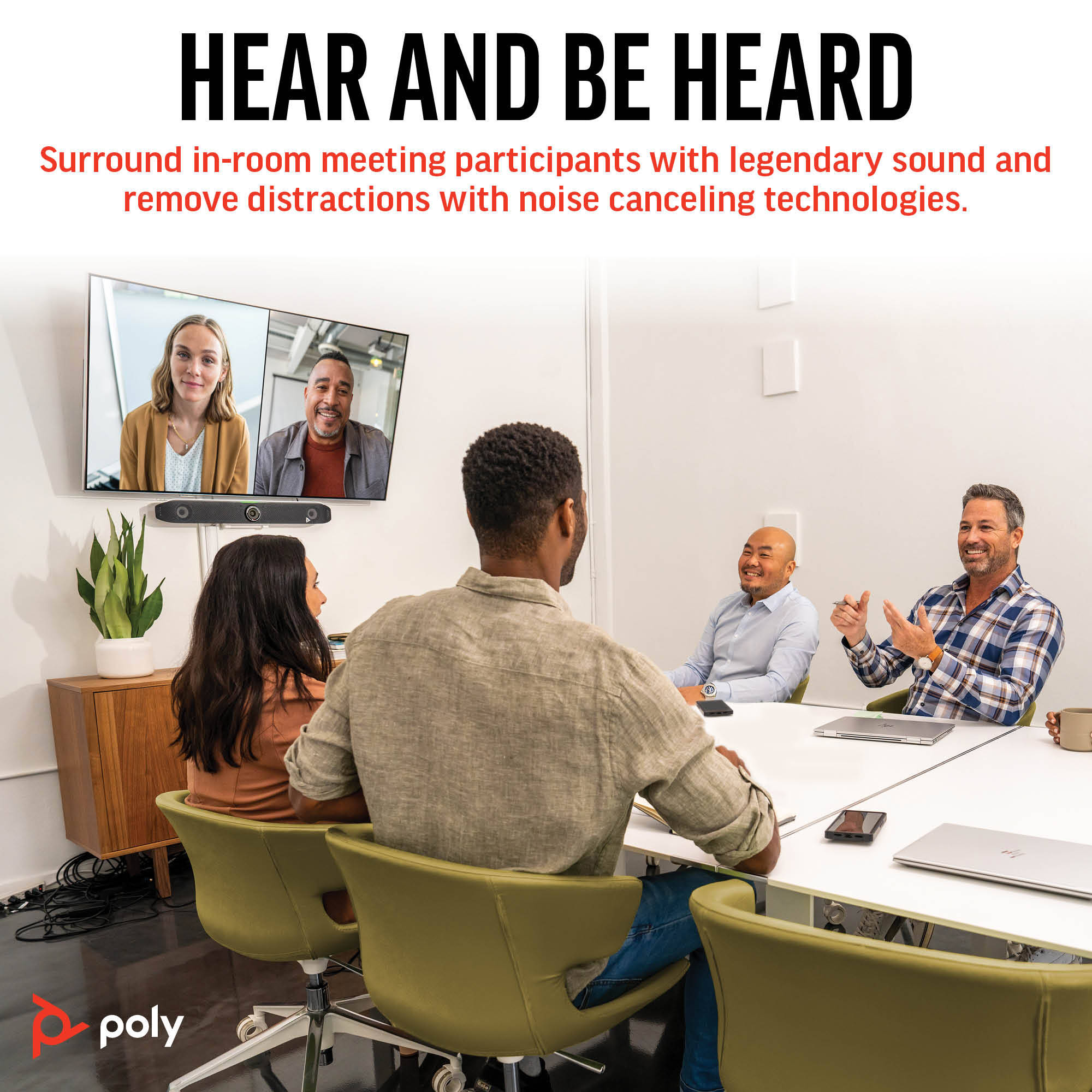 Poly Studio X52 all-in-one video bar for medium conference rooms — view 12