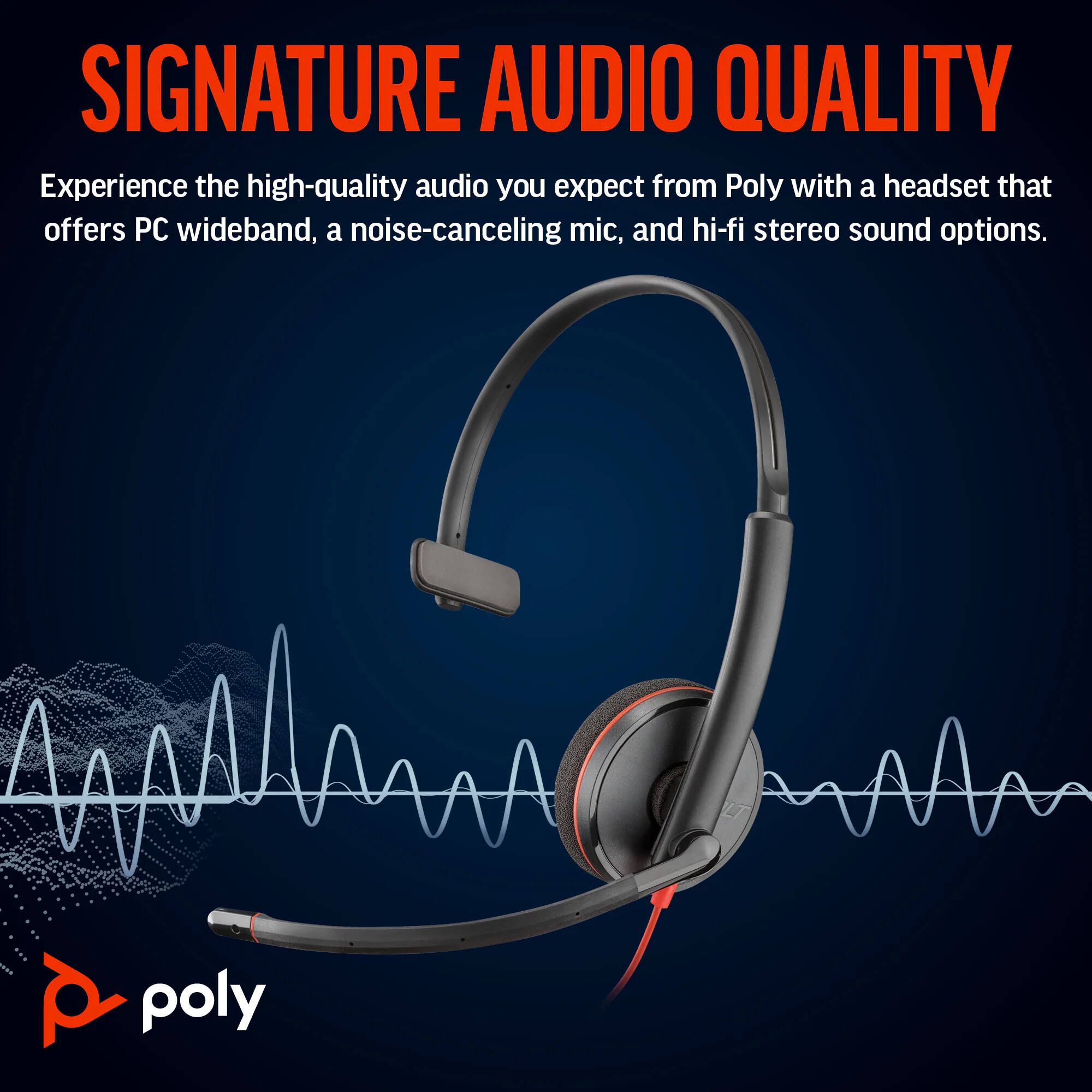 Poly Blackwire 3210 monaural wired USB-C headset with USB-C/A adapter — view 4