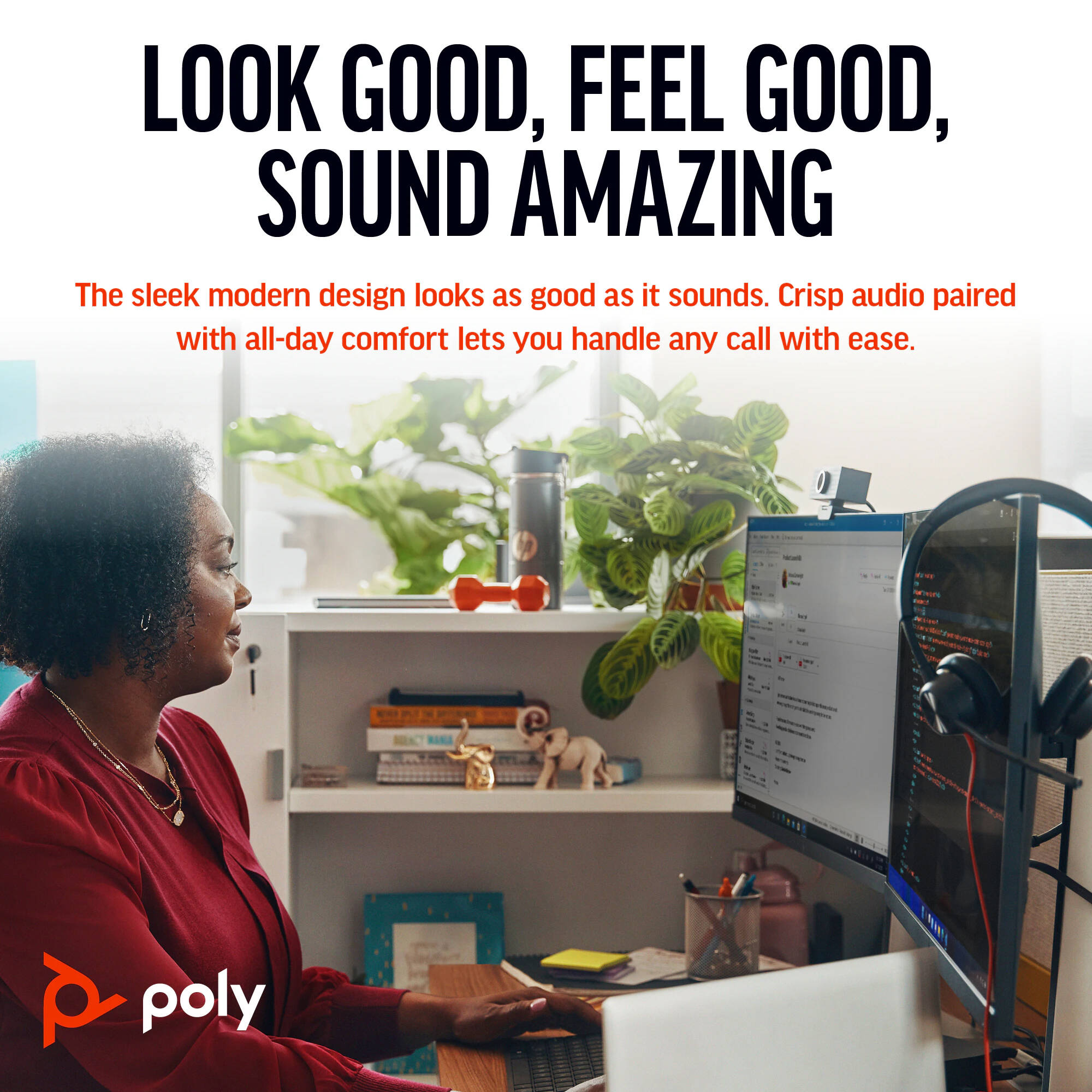 Poly BW3315 wired headset with USB-C, USB-A, and 3.5 mm connectivity — view 3