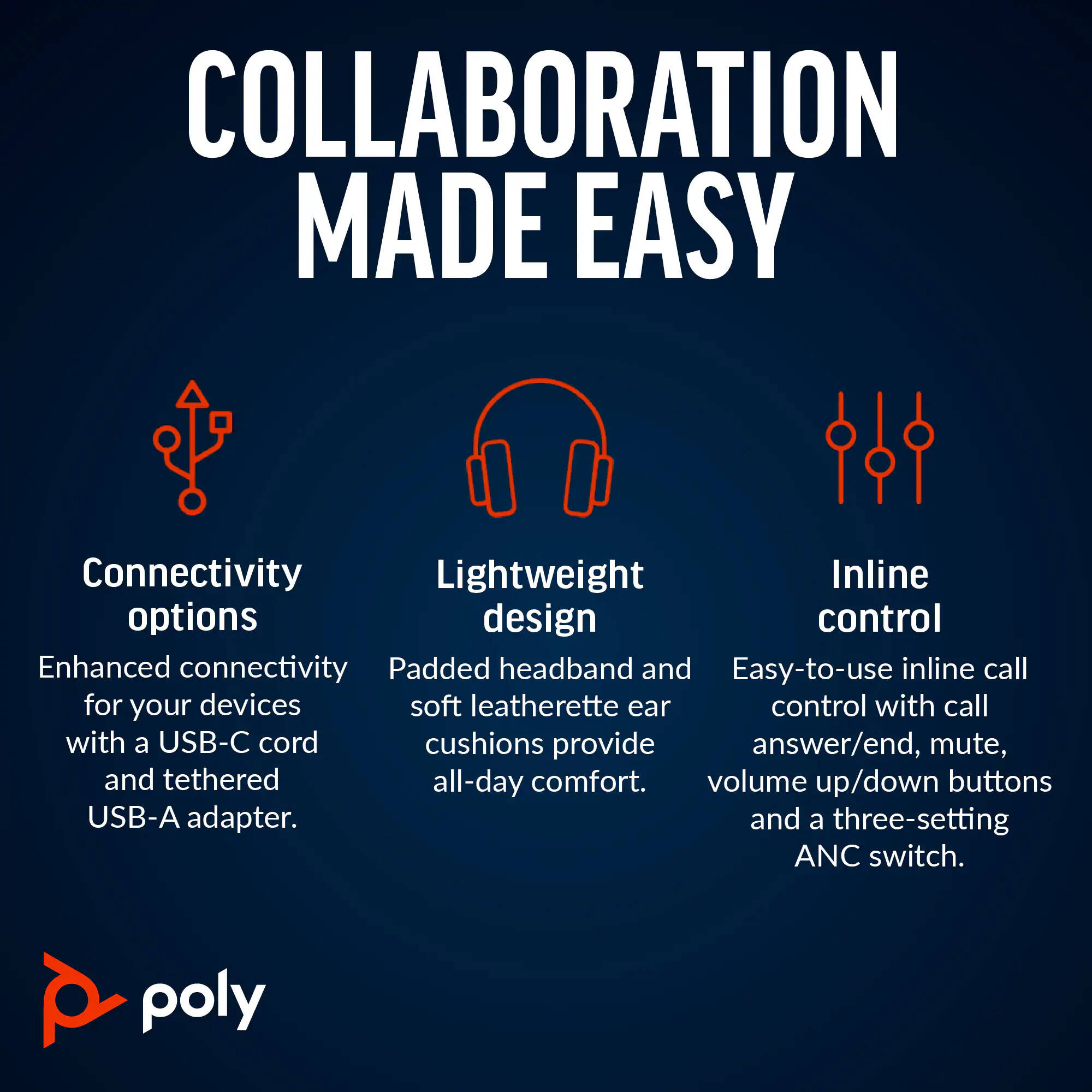POLY-HP - LA LA BW 8225 STEREO -M USB-C HS +USB-C/A — view 4
