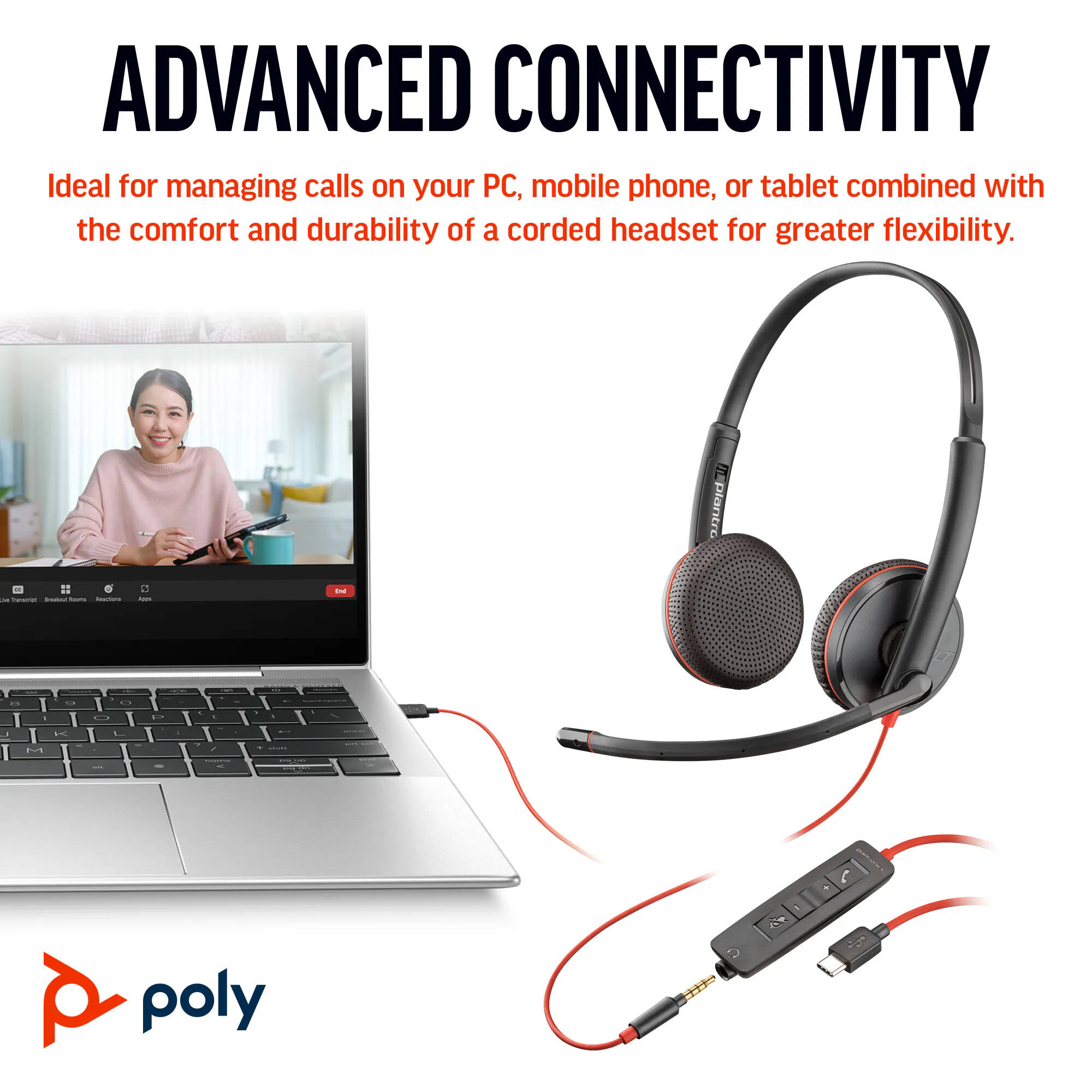 HP POLY HEADSETS POLY BW 3225 USB-C HS 3.5MMP USB-C/A — view 2