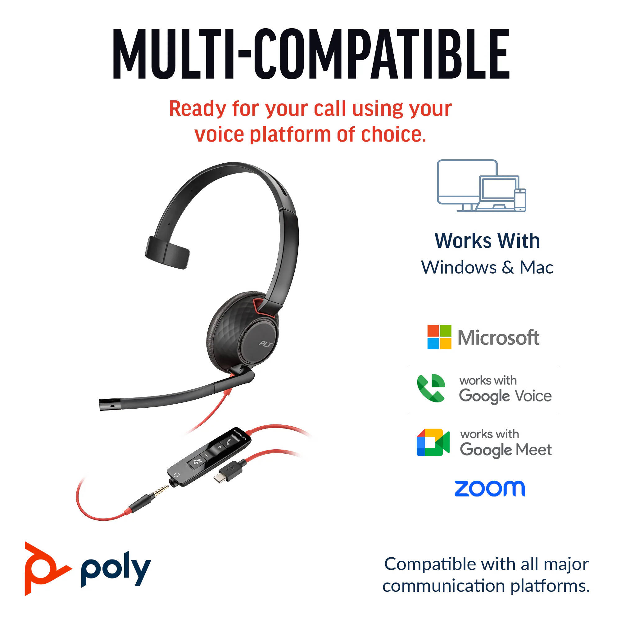 POLY-HP - LA LA POLY BW 5210 USB-C HS+3.5MMP +USB-C/A — view 2
